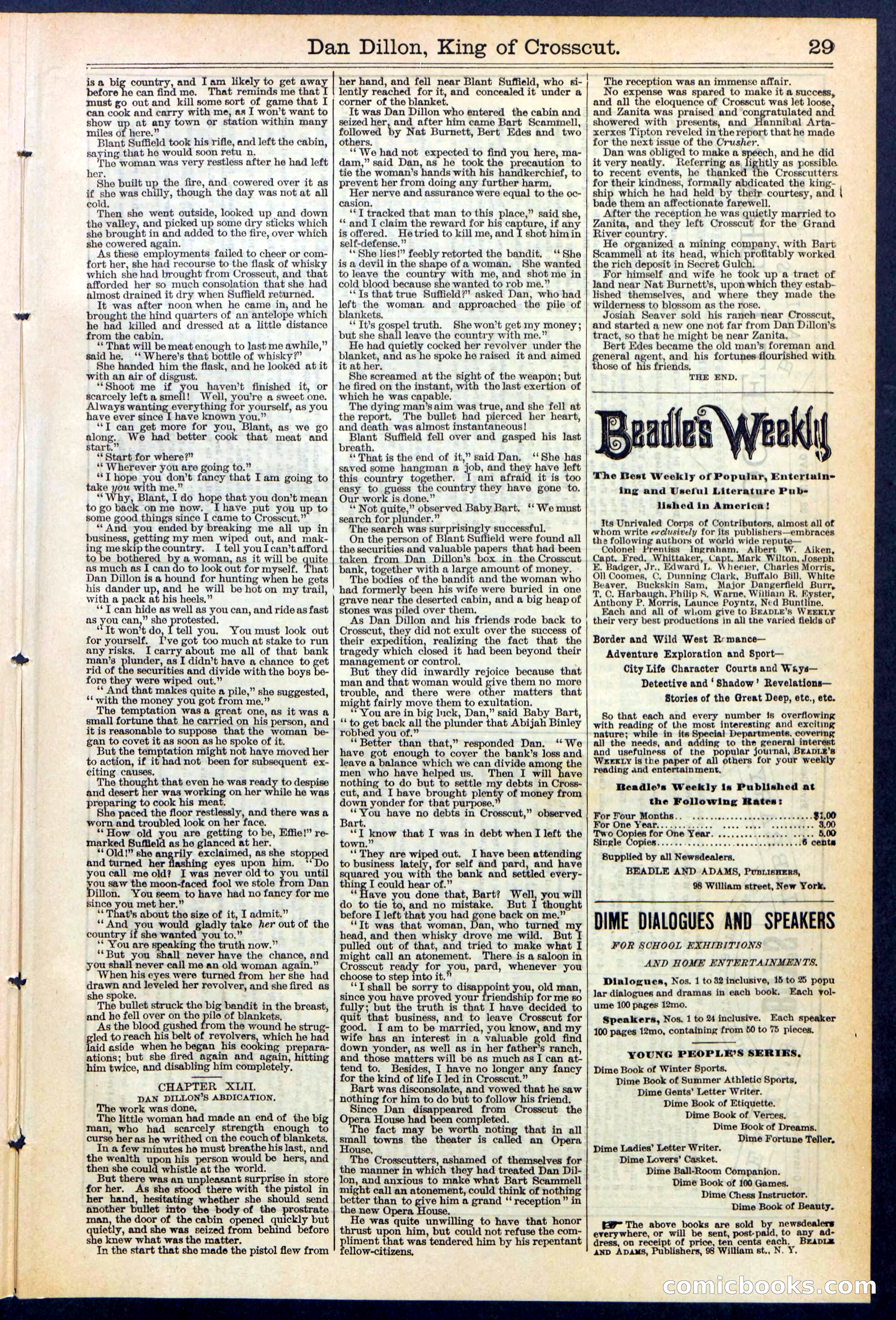 Beadle's Dime Library, No. 348 — page 29 of 32