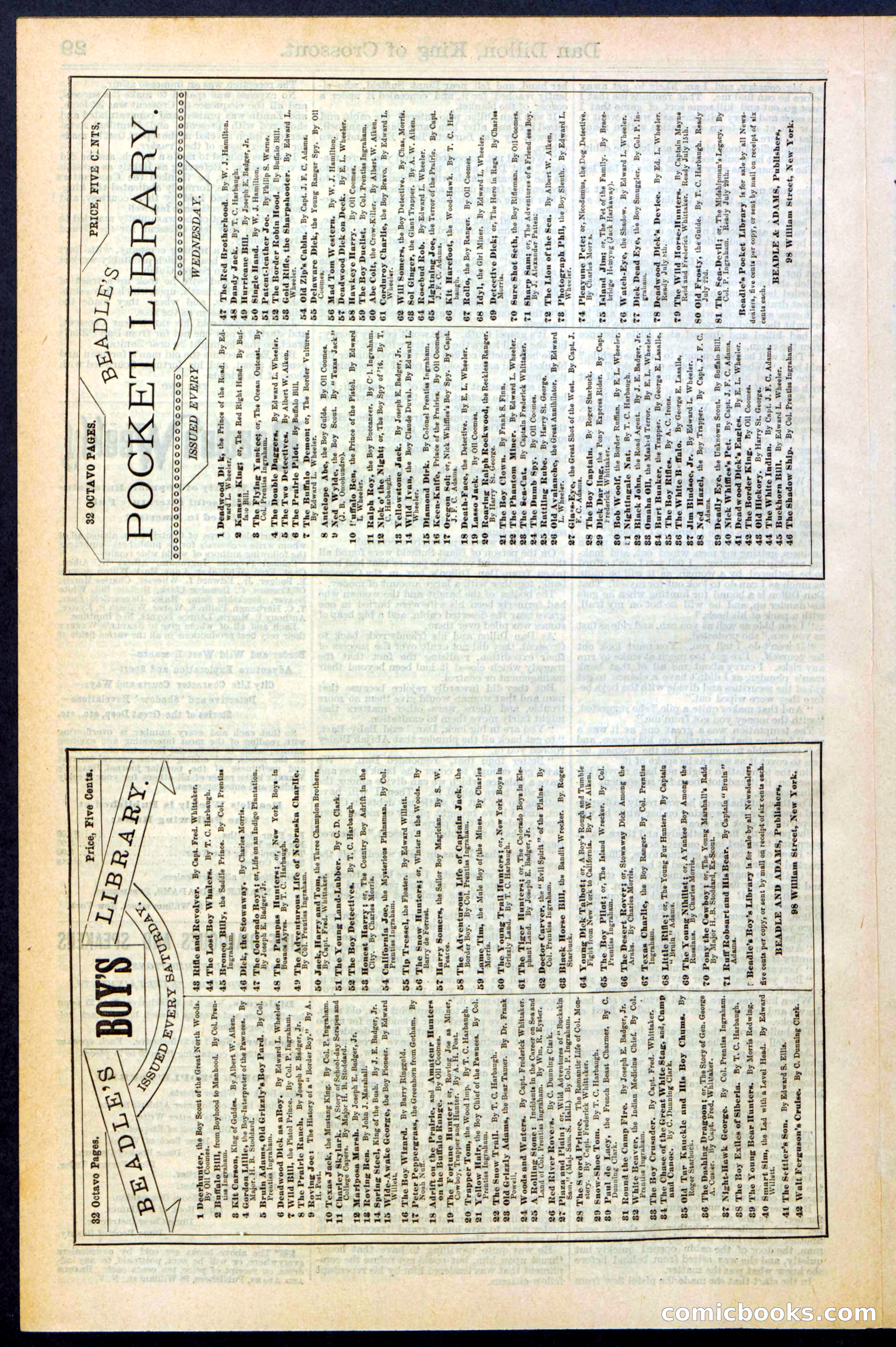 Beadle's Dime Library, No. 348 — page 30 of 32