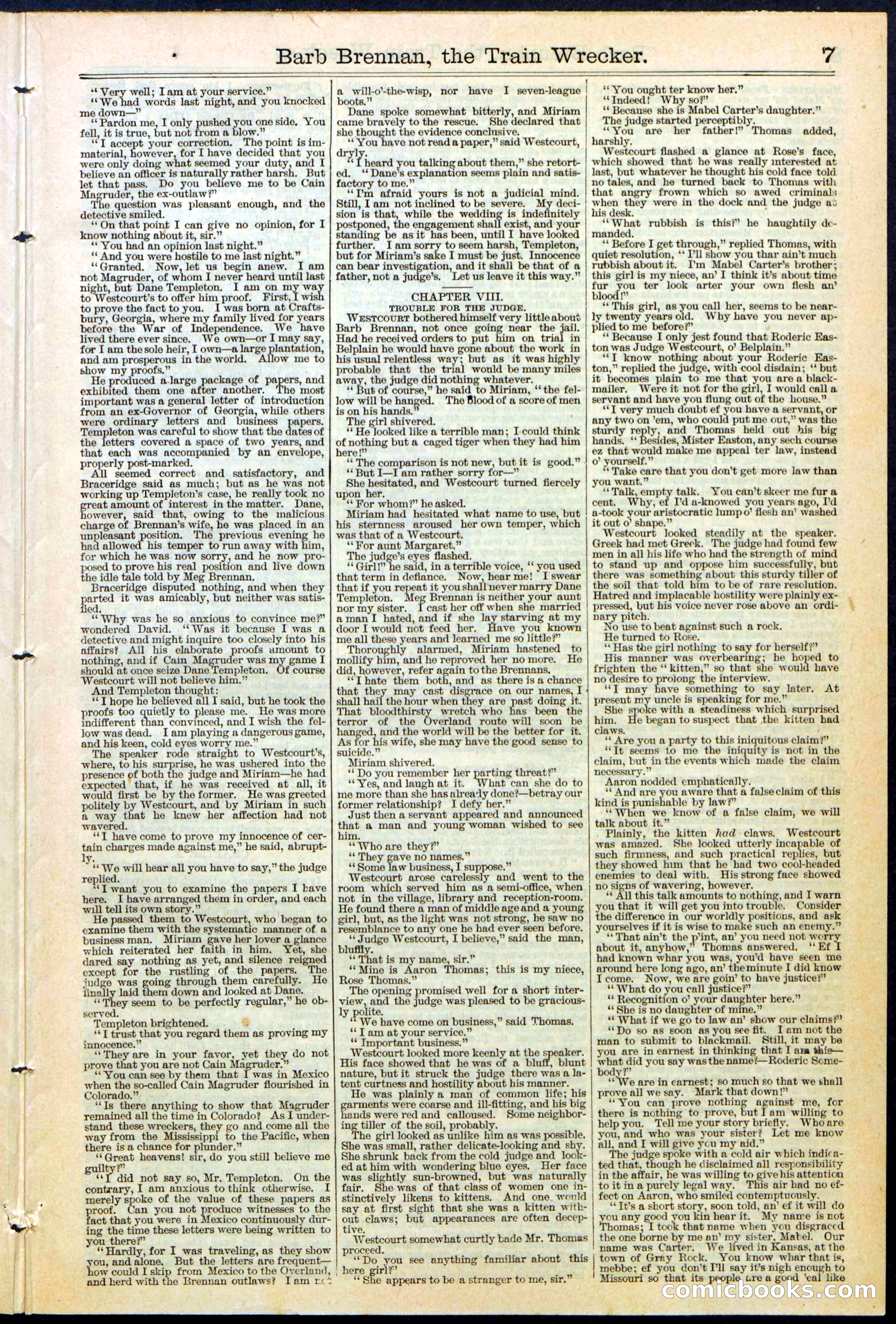 Beadle's New York Dime Library No. 353 — page 7 of 32