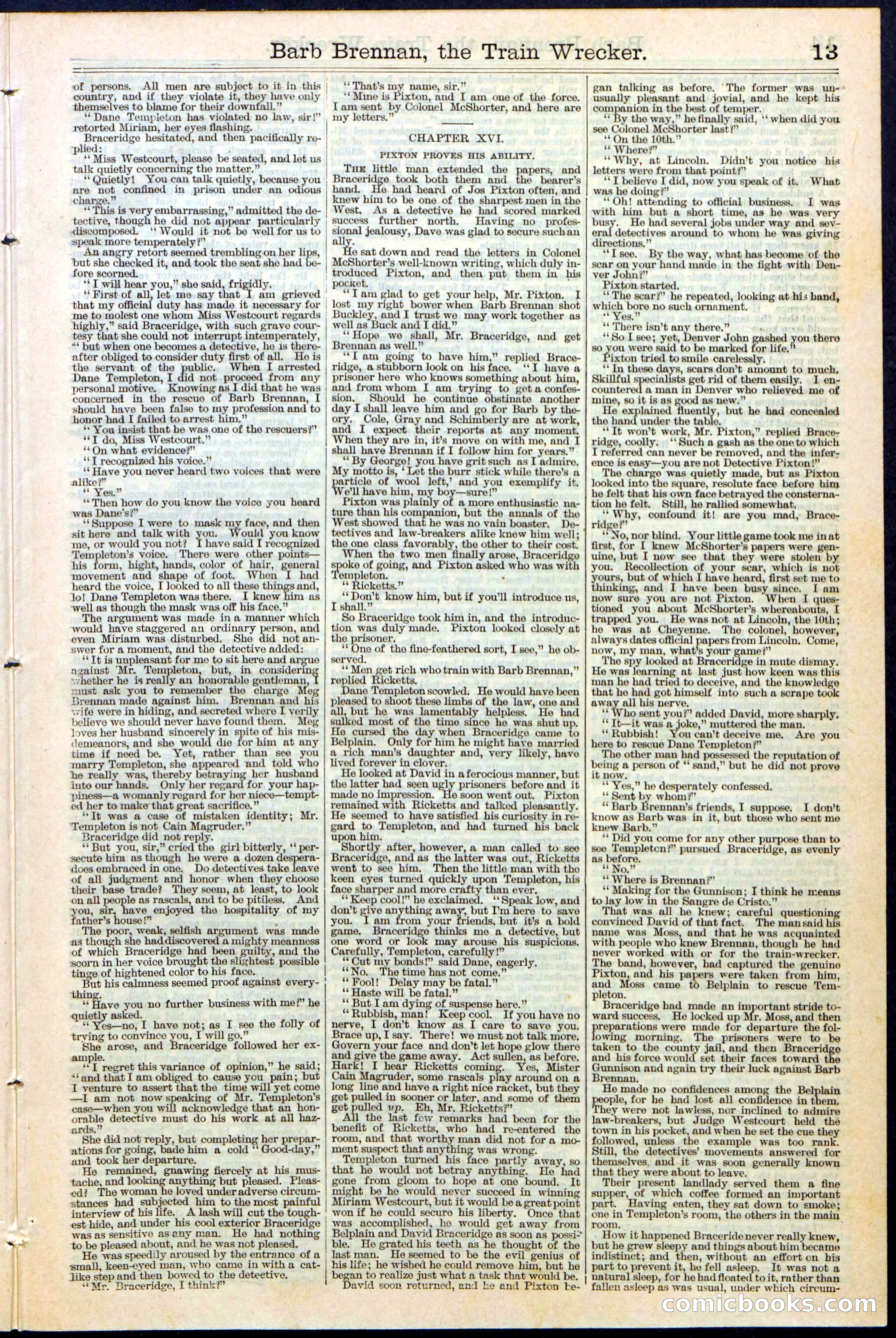 Beadle's New York Dime Library No. 353 — page 13 of 32