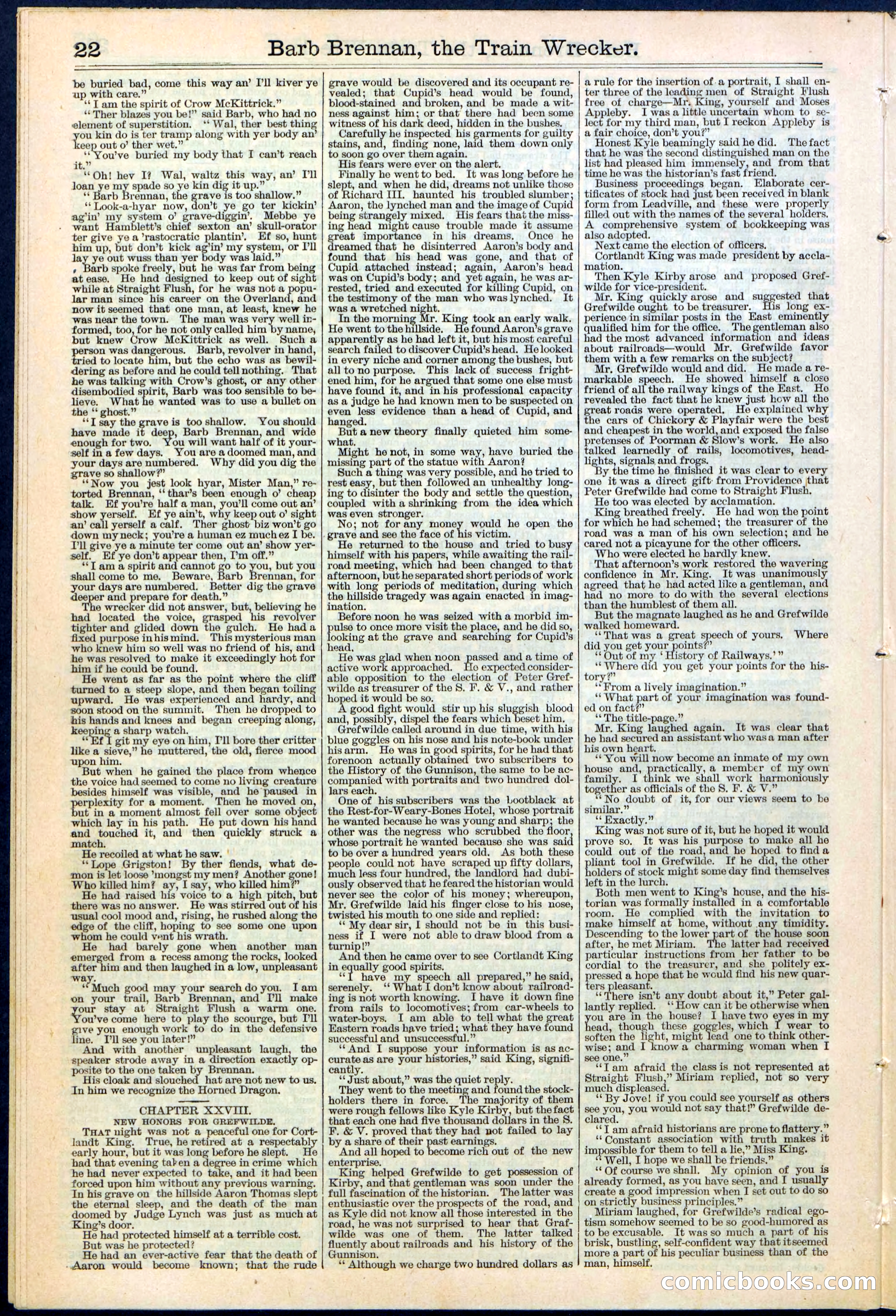 Beadle's New York Dime Library No. 353 — page 22 of 32