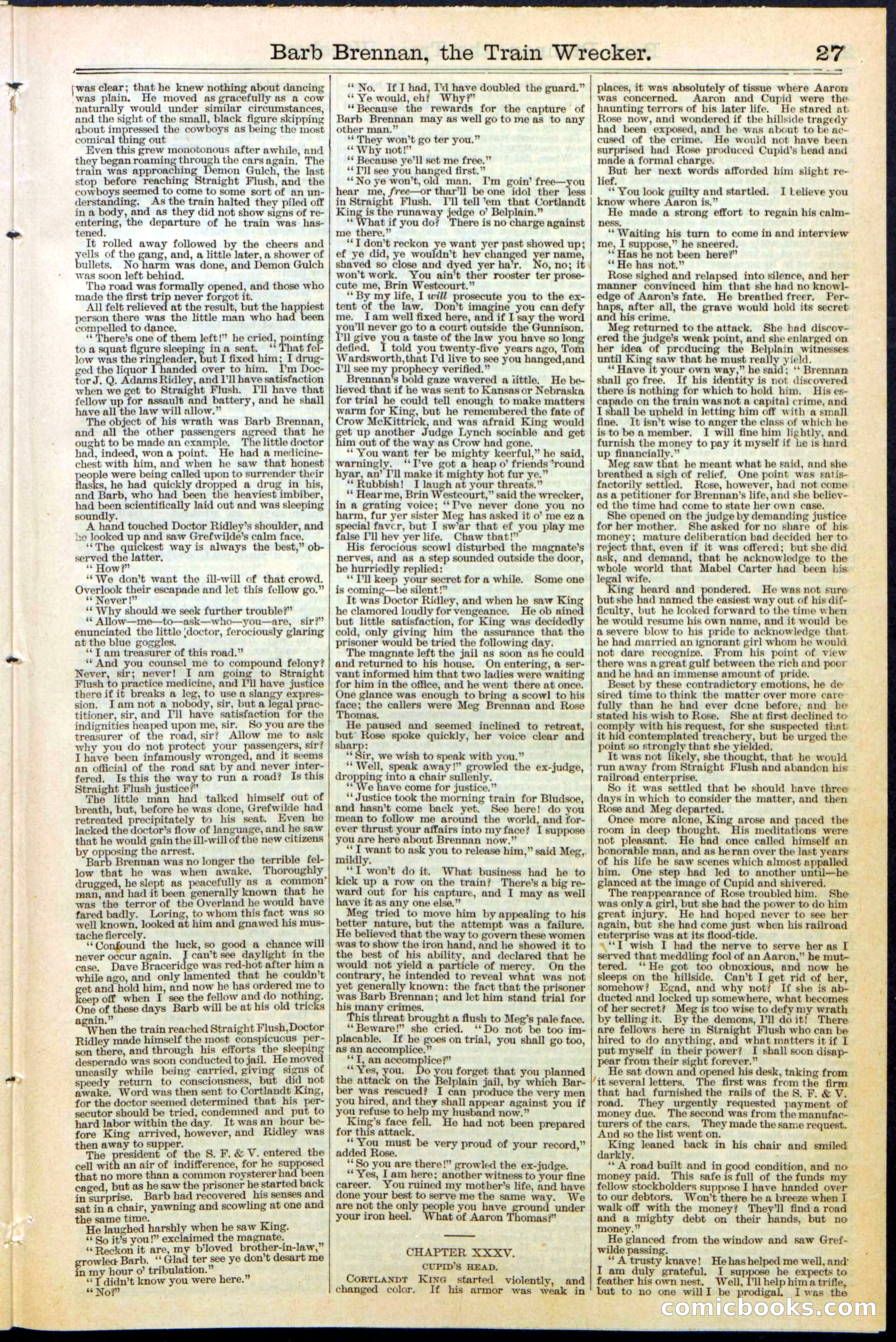Beadle's New York Dime Library No. 353 — page 27 of 32