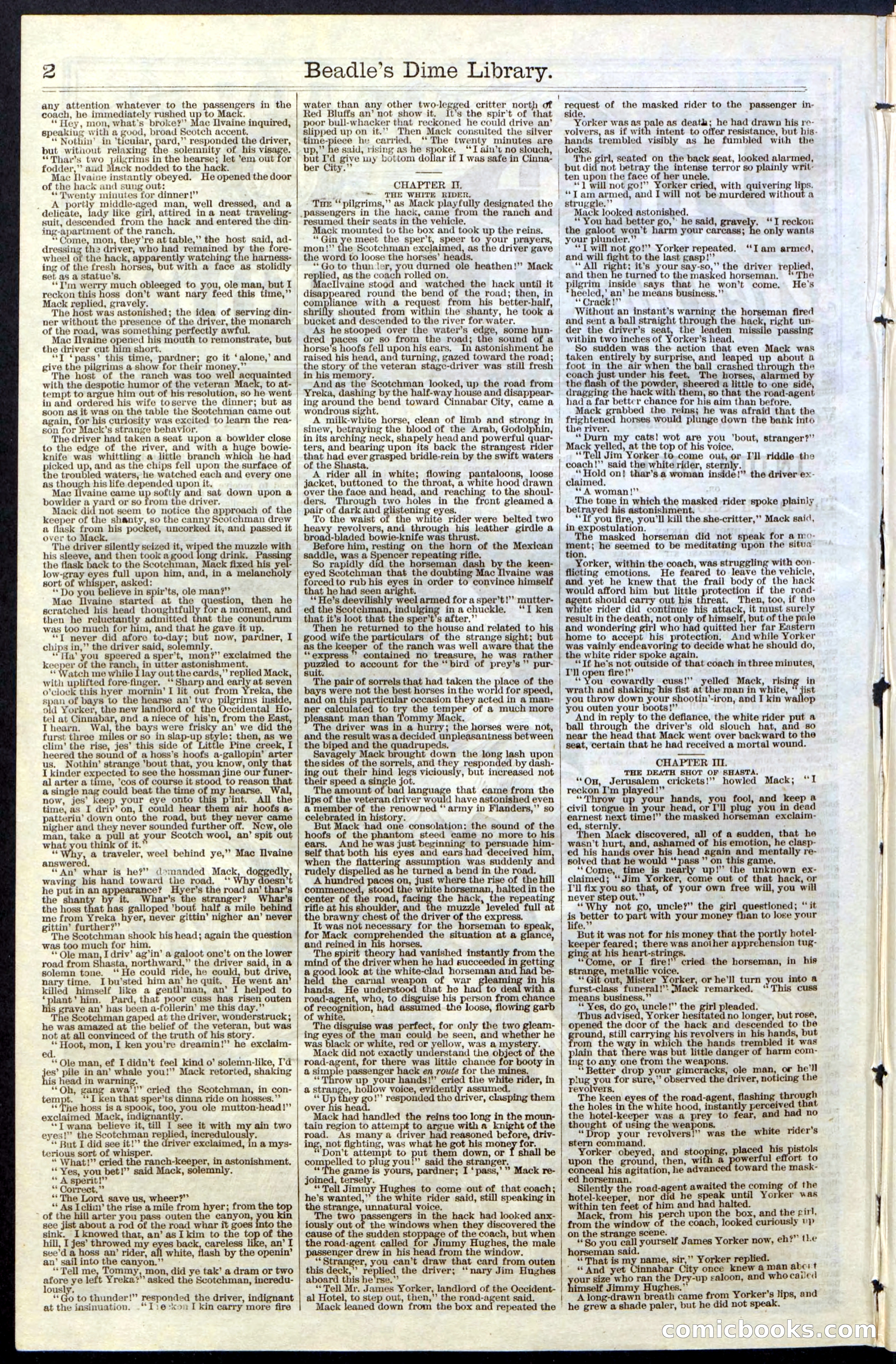 Beadle's New York Dime Library, No. 36 — page 2 of 24