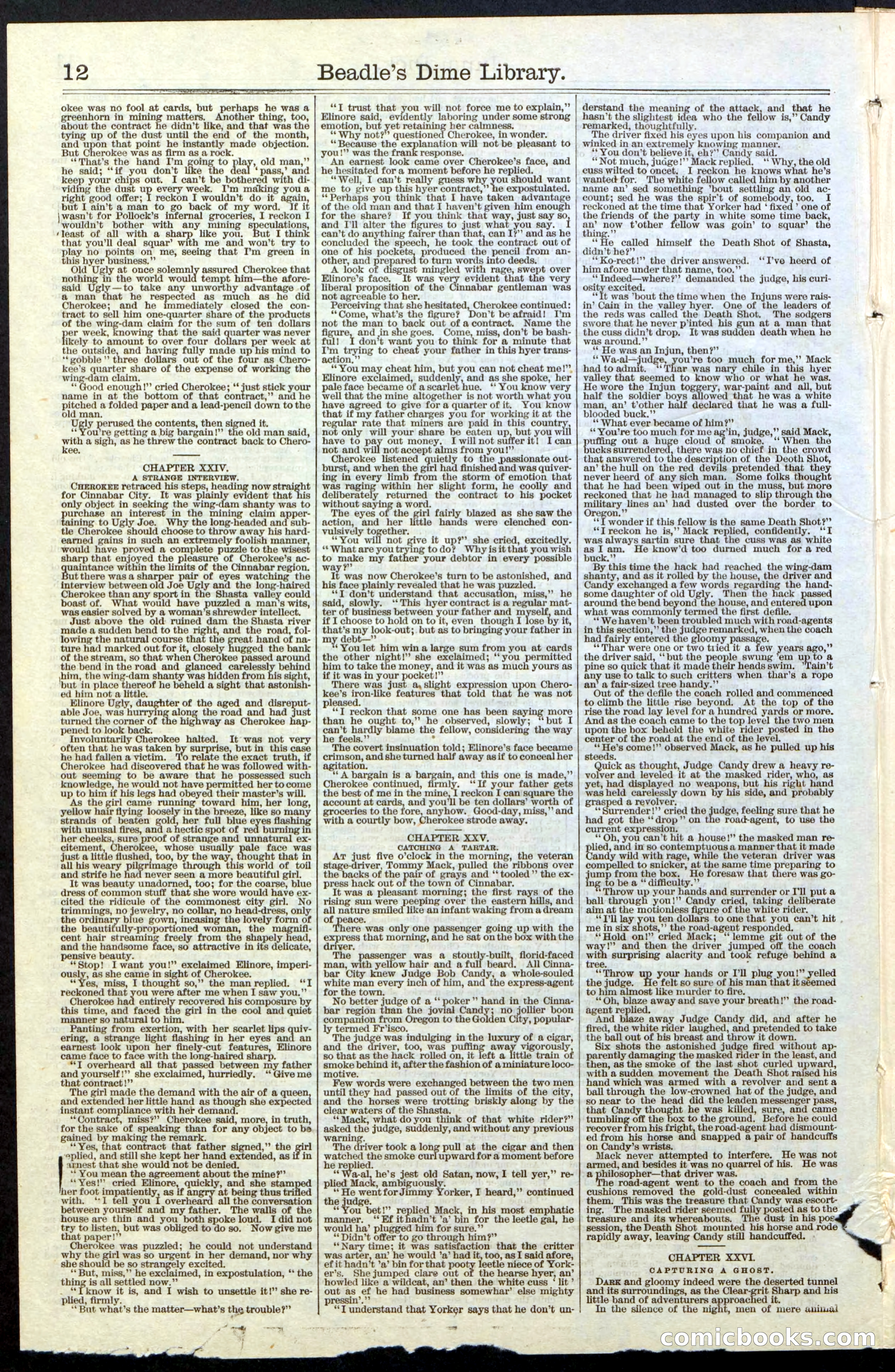 Beadle's New York Dime Library, No. 36 — page 12 of 24