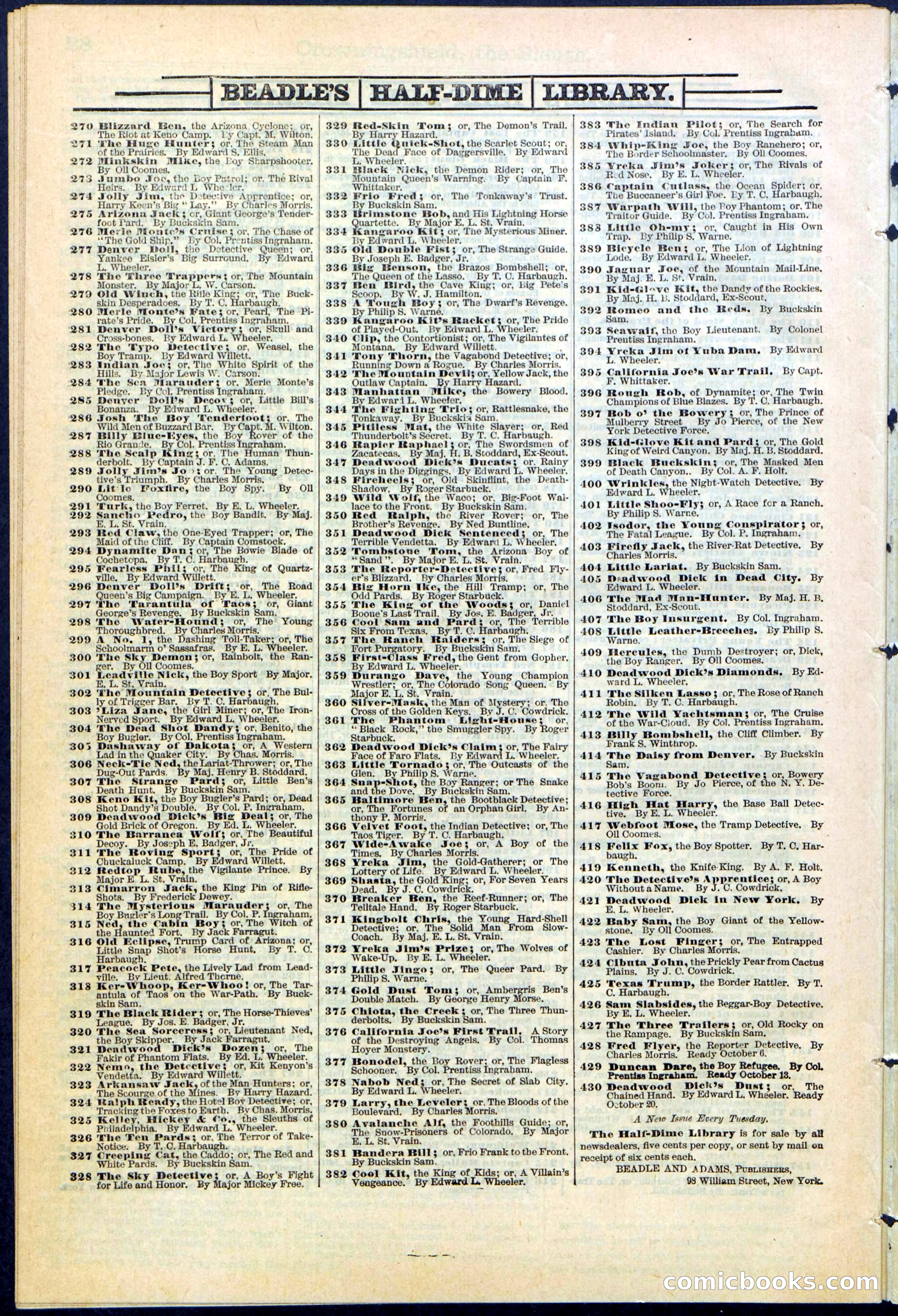 Beadle's New York Dime Library No. 363 — page 30 of 32