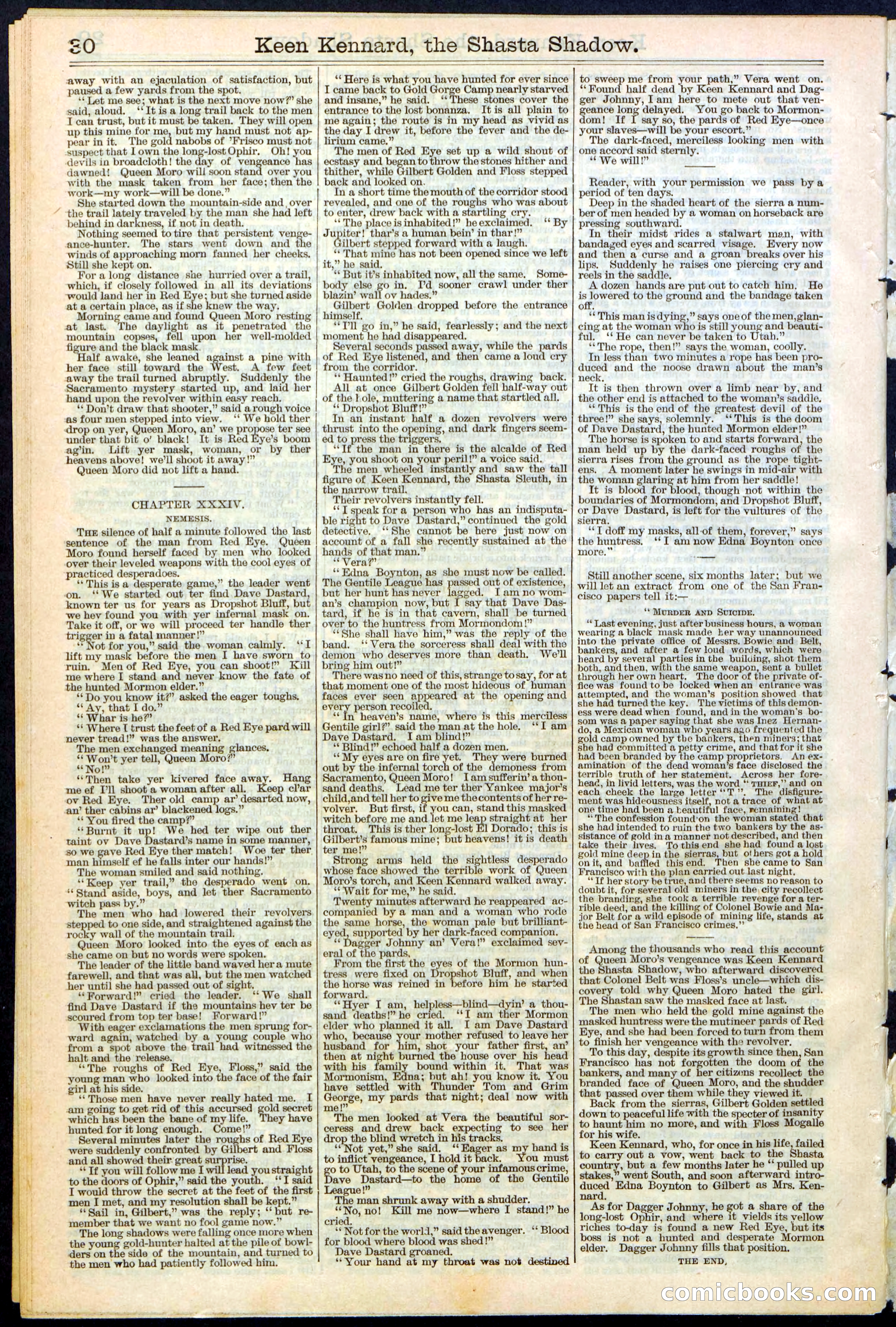Beadle's New York Dime Library No. 365 — page 30 of 32