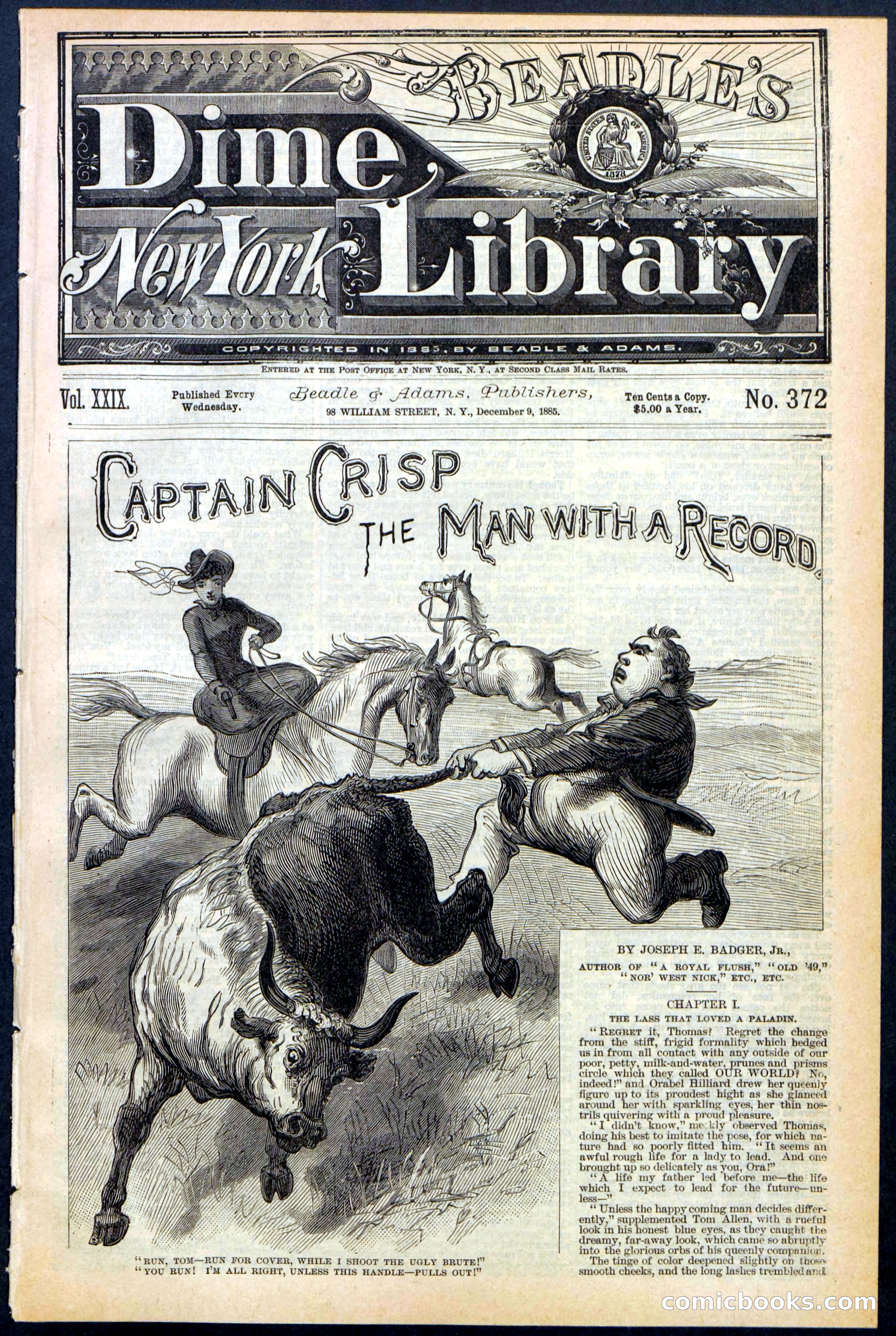 Beadle's Dime Library No. 372 — page 1 of 32