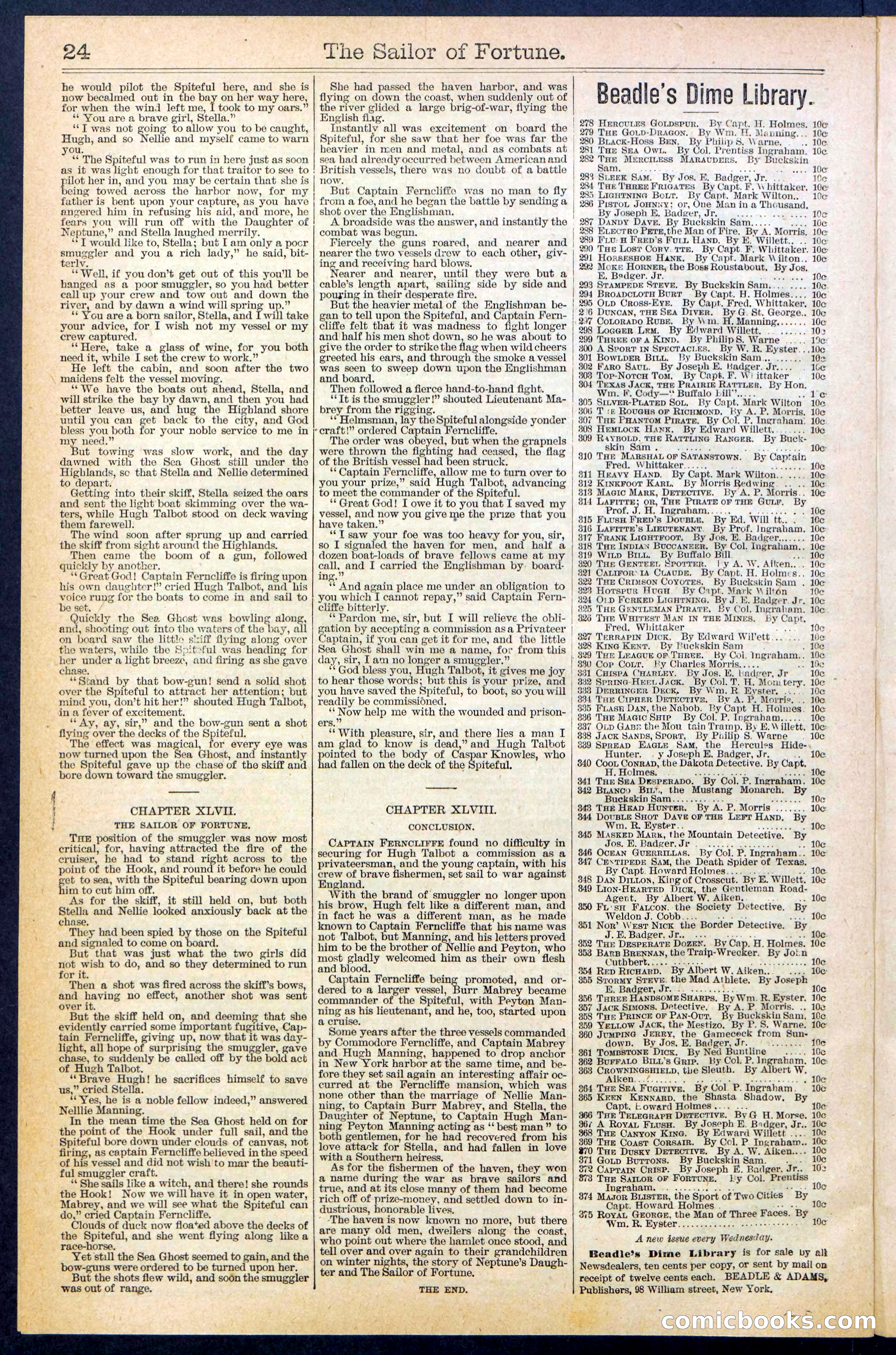 Beadle's New York Dime Library No. 373 — page 24 of 32