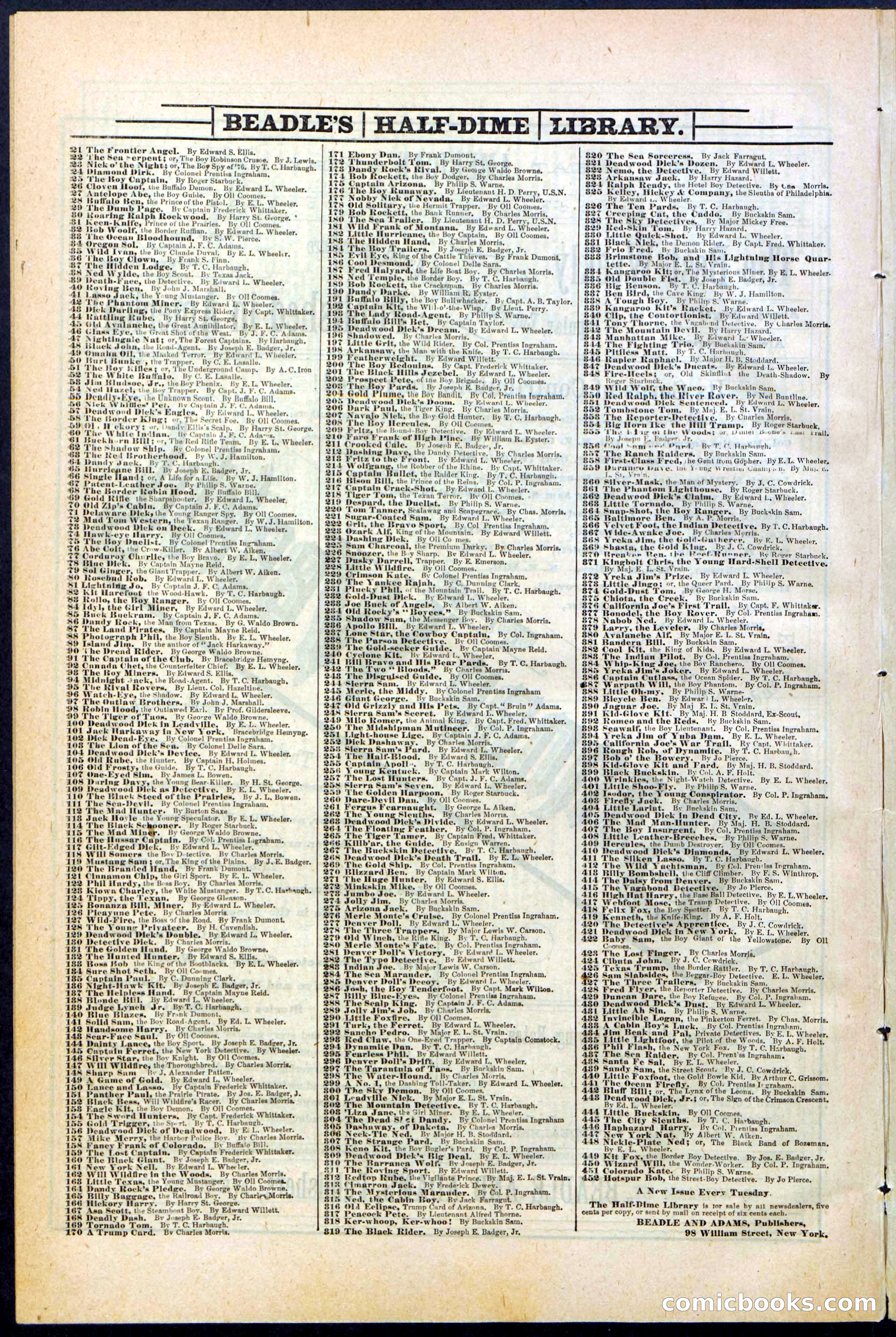 Beadle's New York Dime Library No. 373 — page 30 of 32