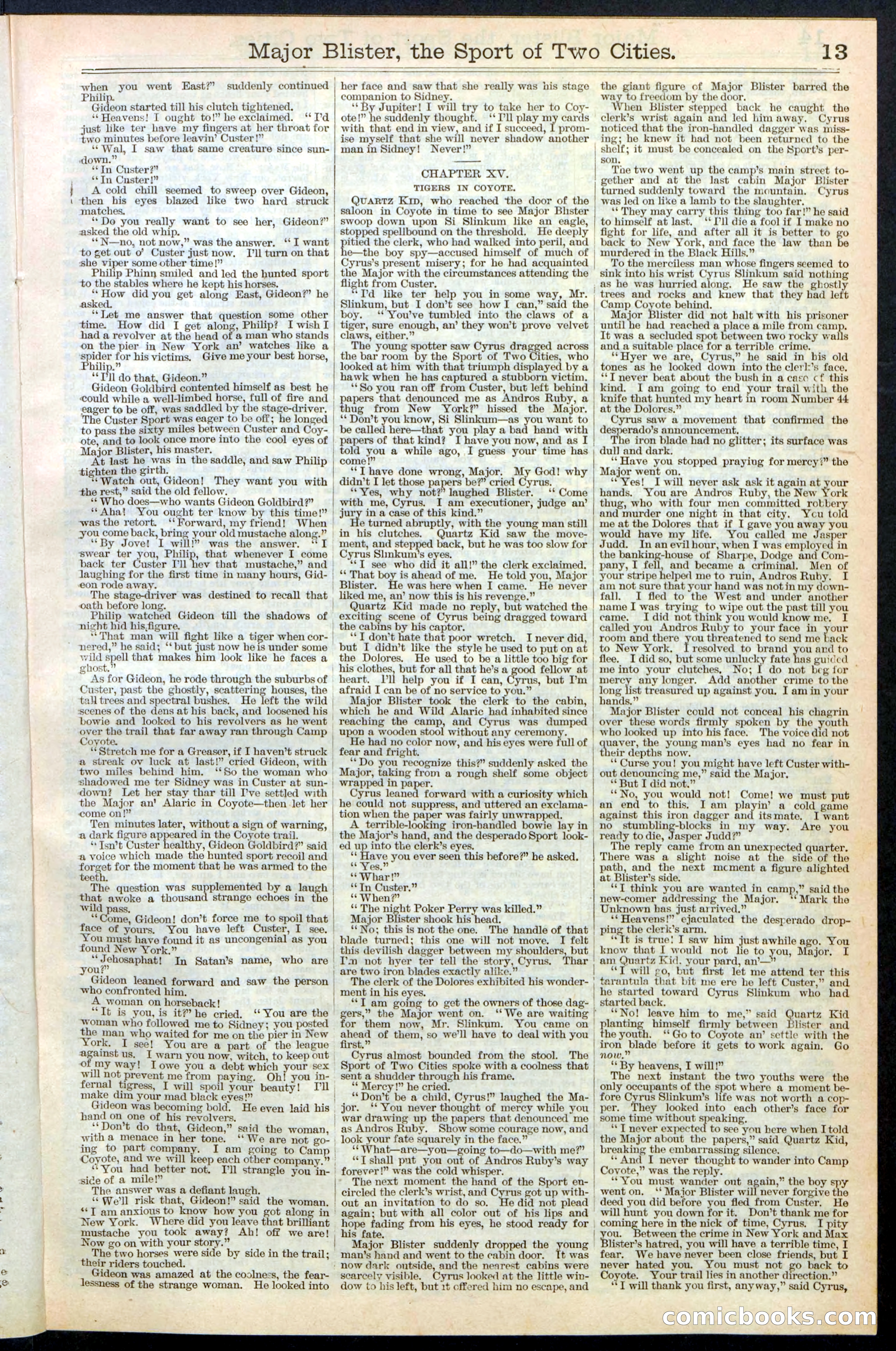 Beadle's New York Dime Library, No. 374 — page 13 of 32