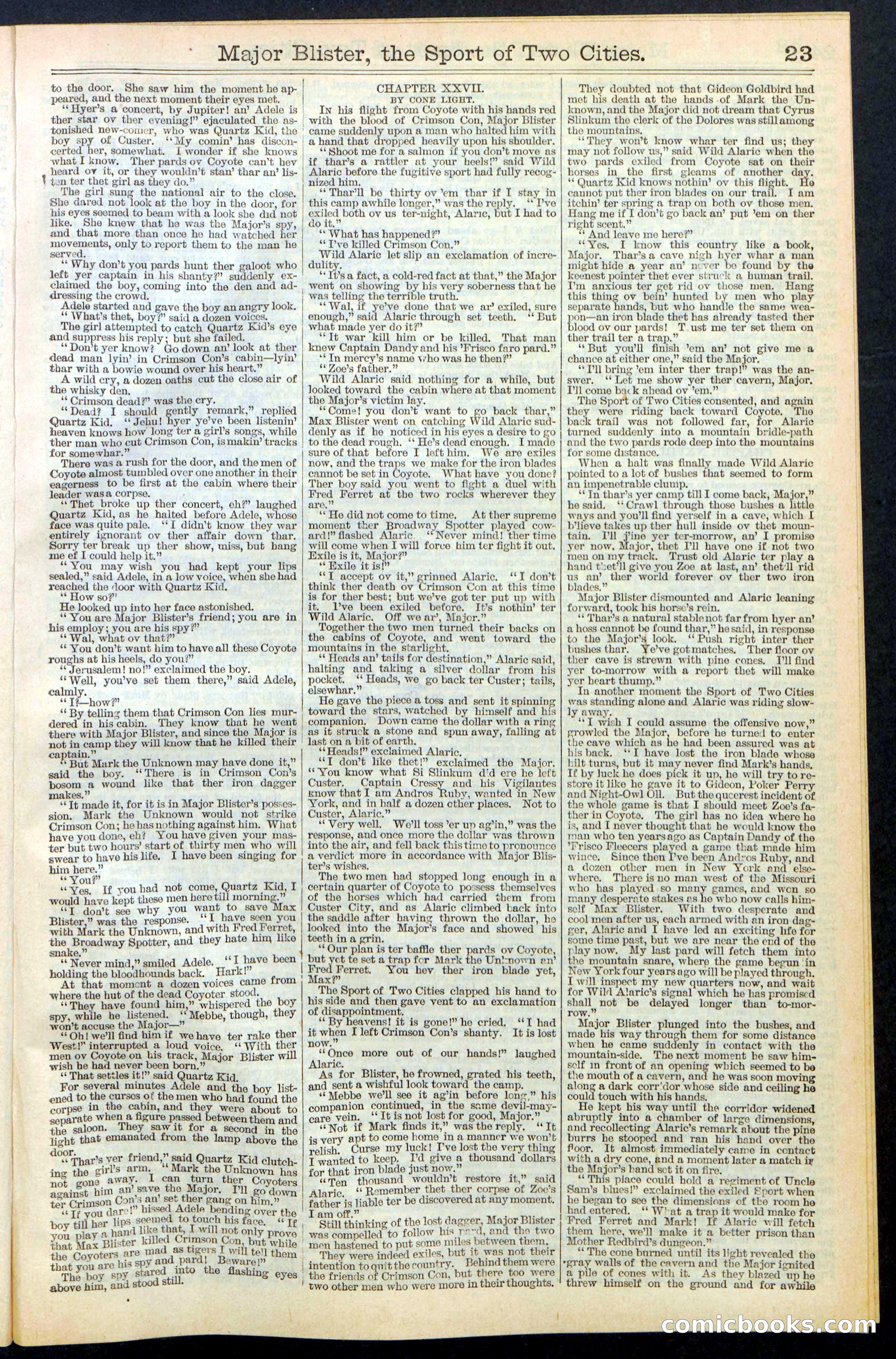 Beadle's New York Dime Library, No. 374 — page 23 of 32