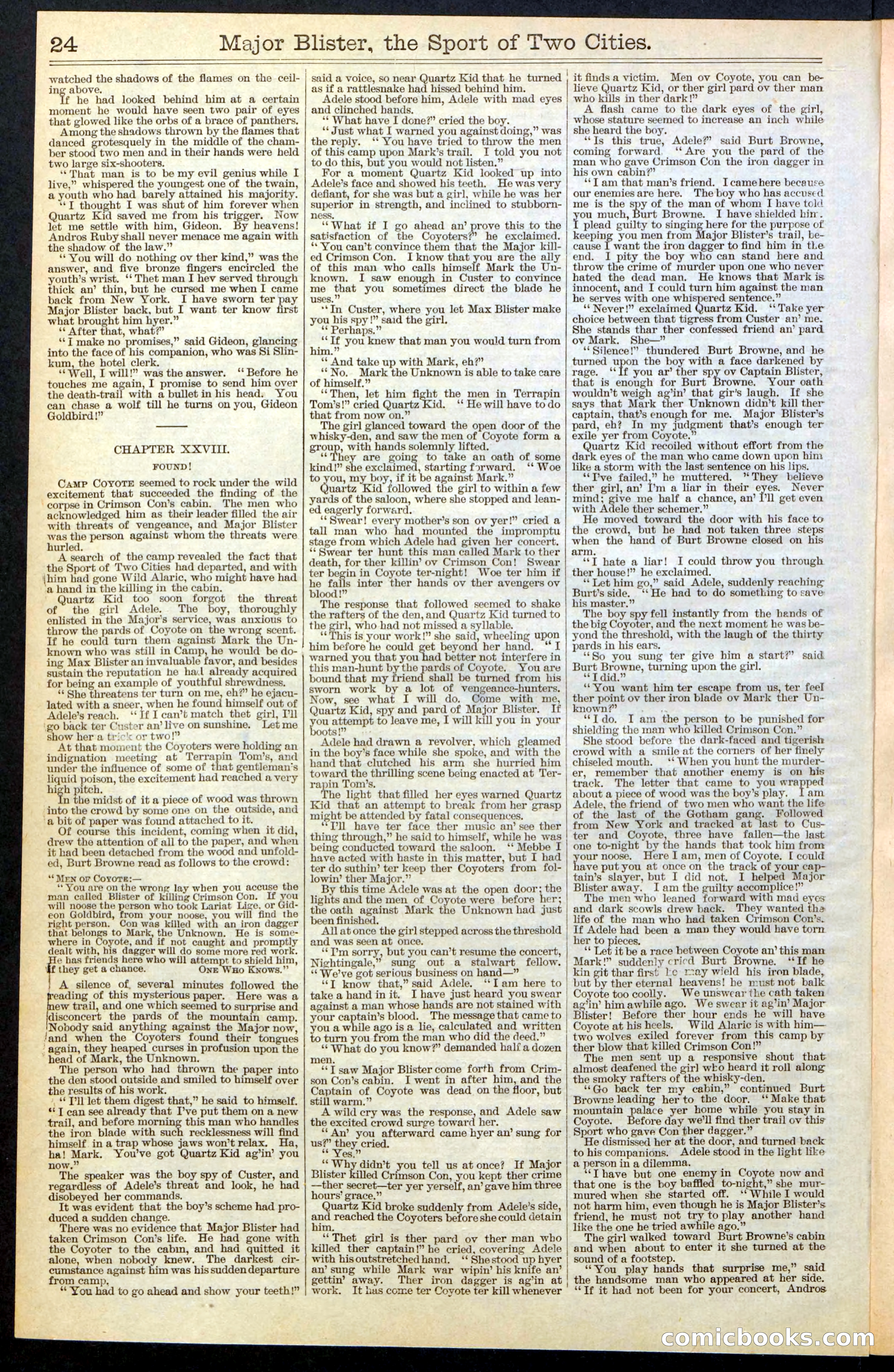 Beadle's New York Dime Library, No. 374 — page 24 of 32