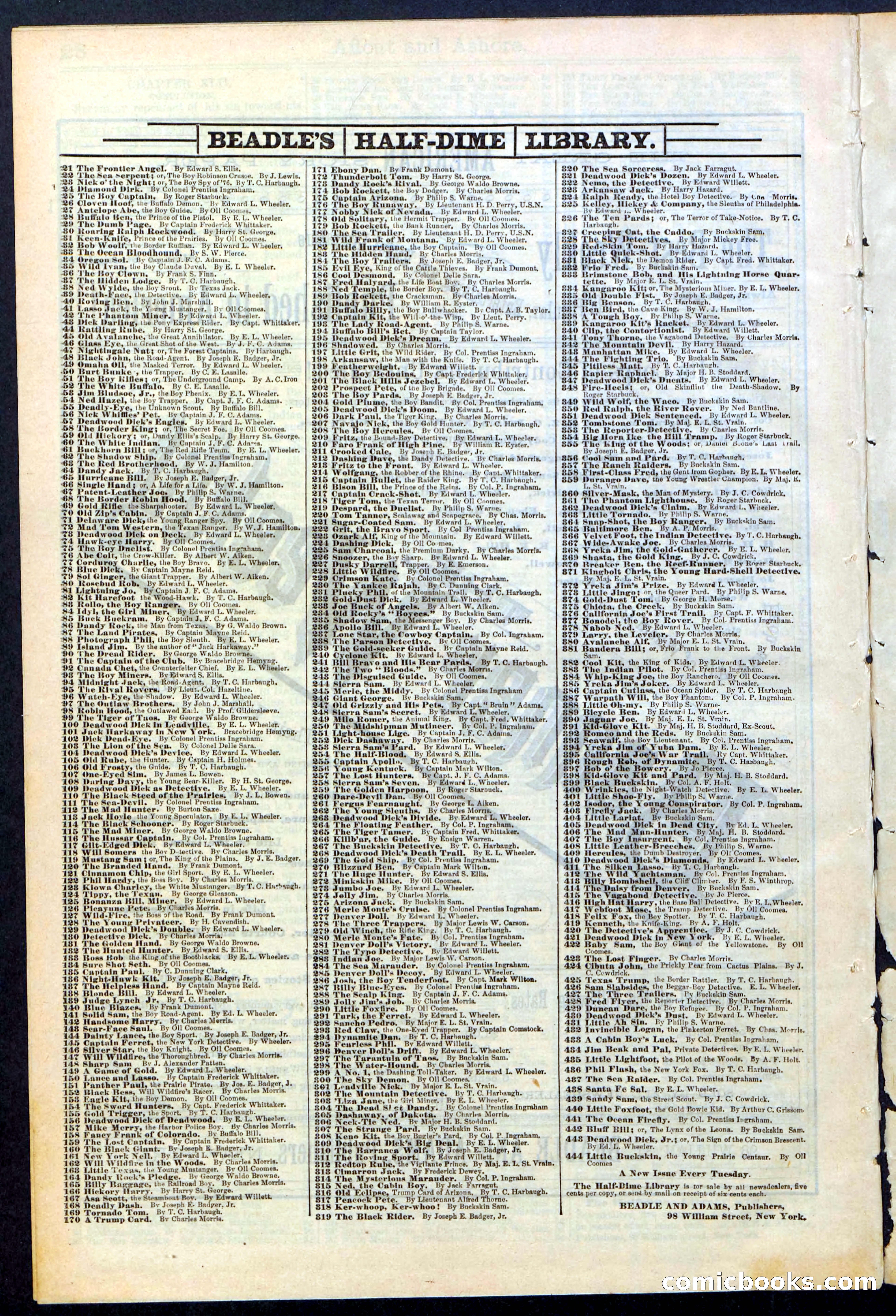 Beadle's Dime Library No. 377 — page 30 of 34