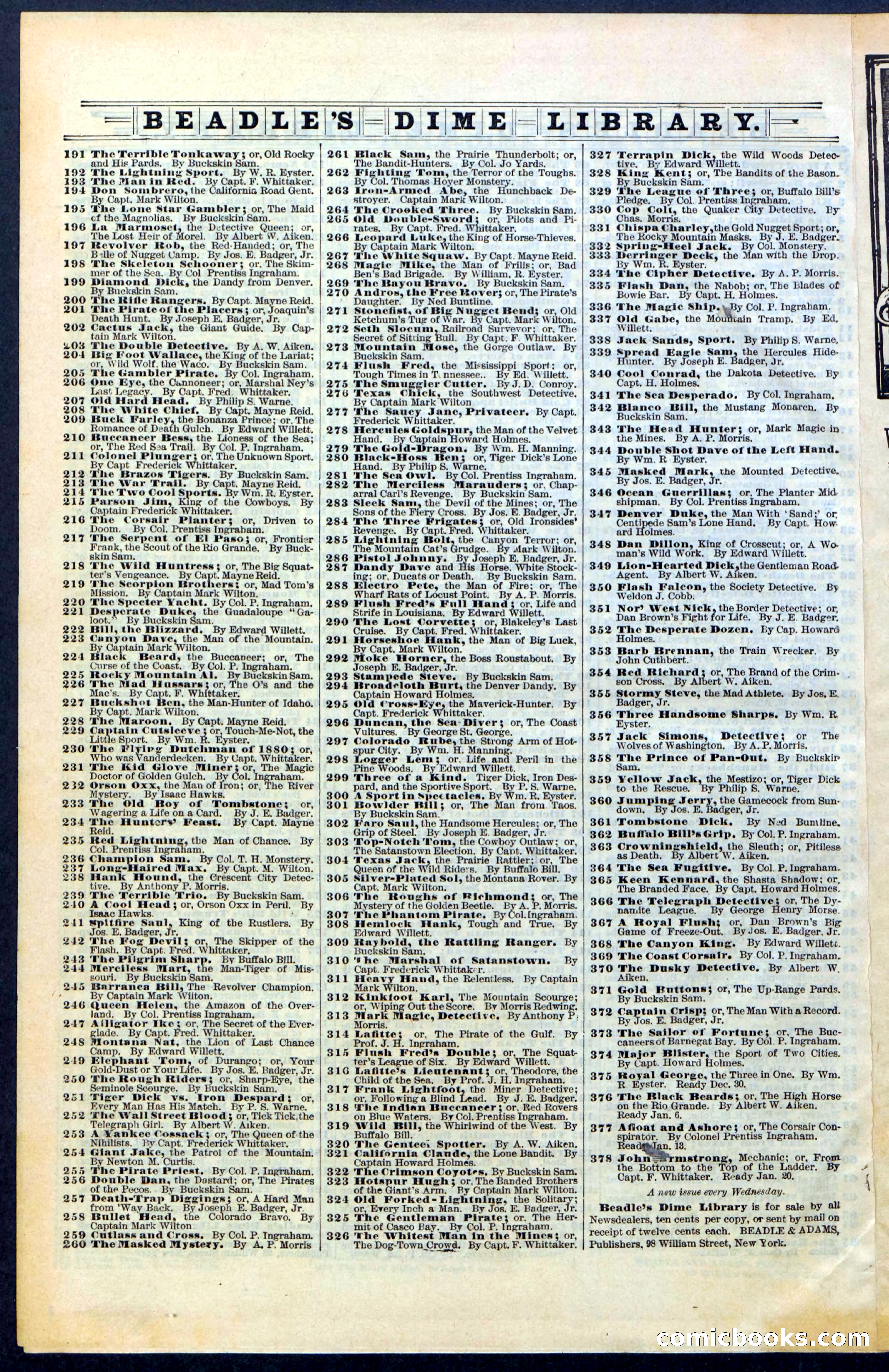Beadle's Dime Library No. 377 — page 32 of 34