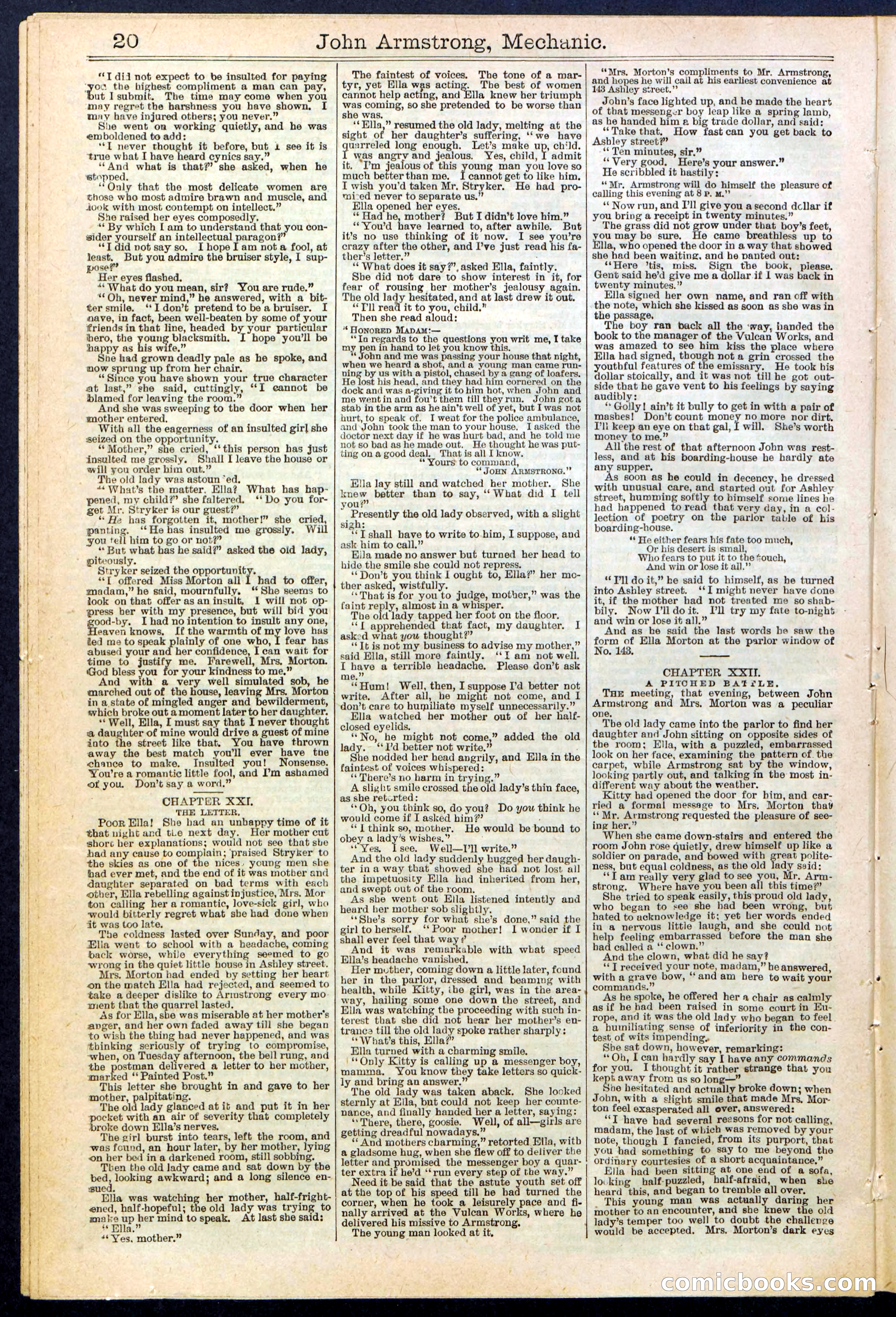 Beadle's New York Dime Library, No. 378 — page 20 of 32