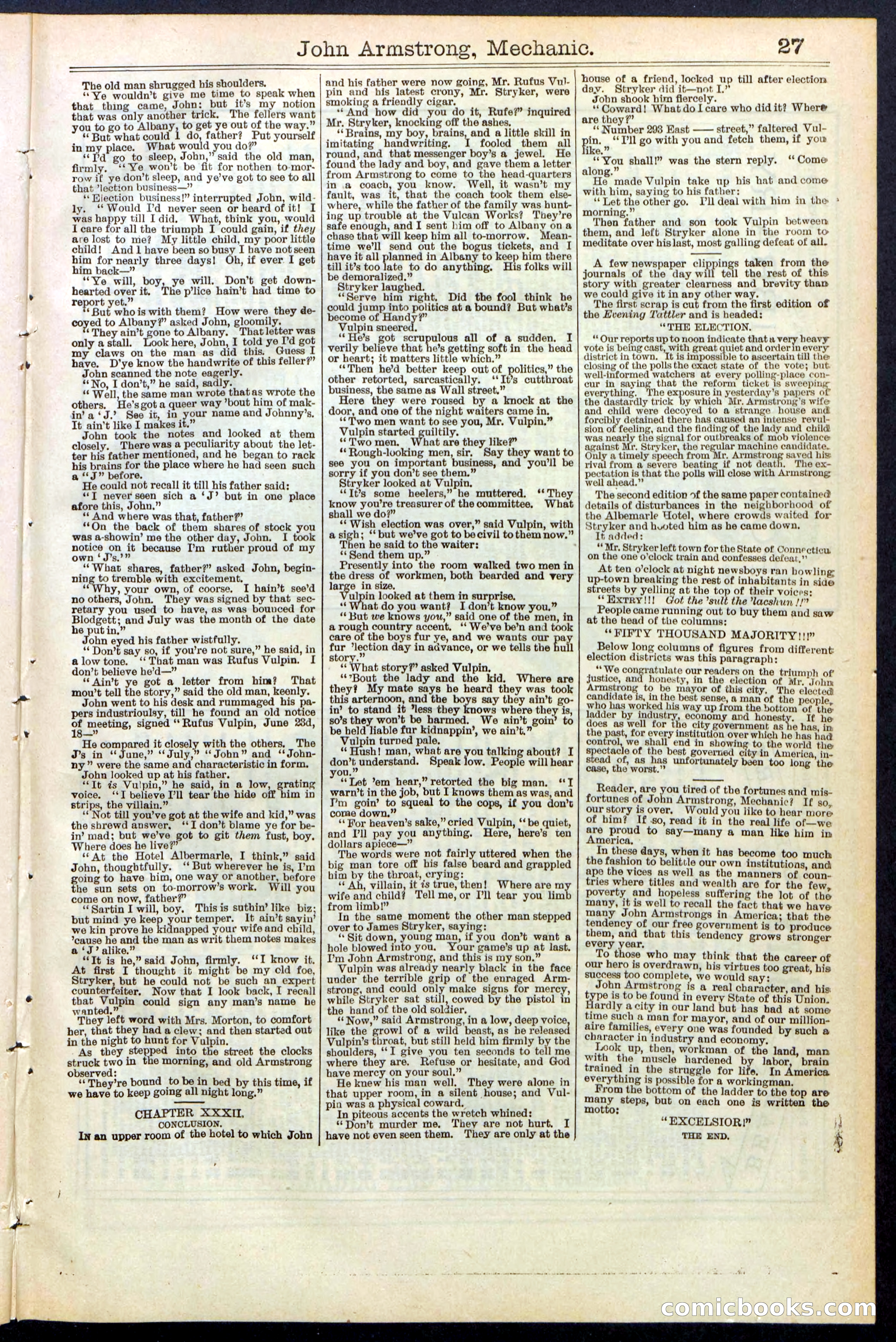 Beadle's New York Dime Library, No. 378 — page 27 of 32
