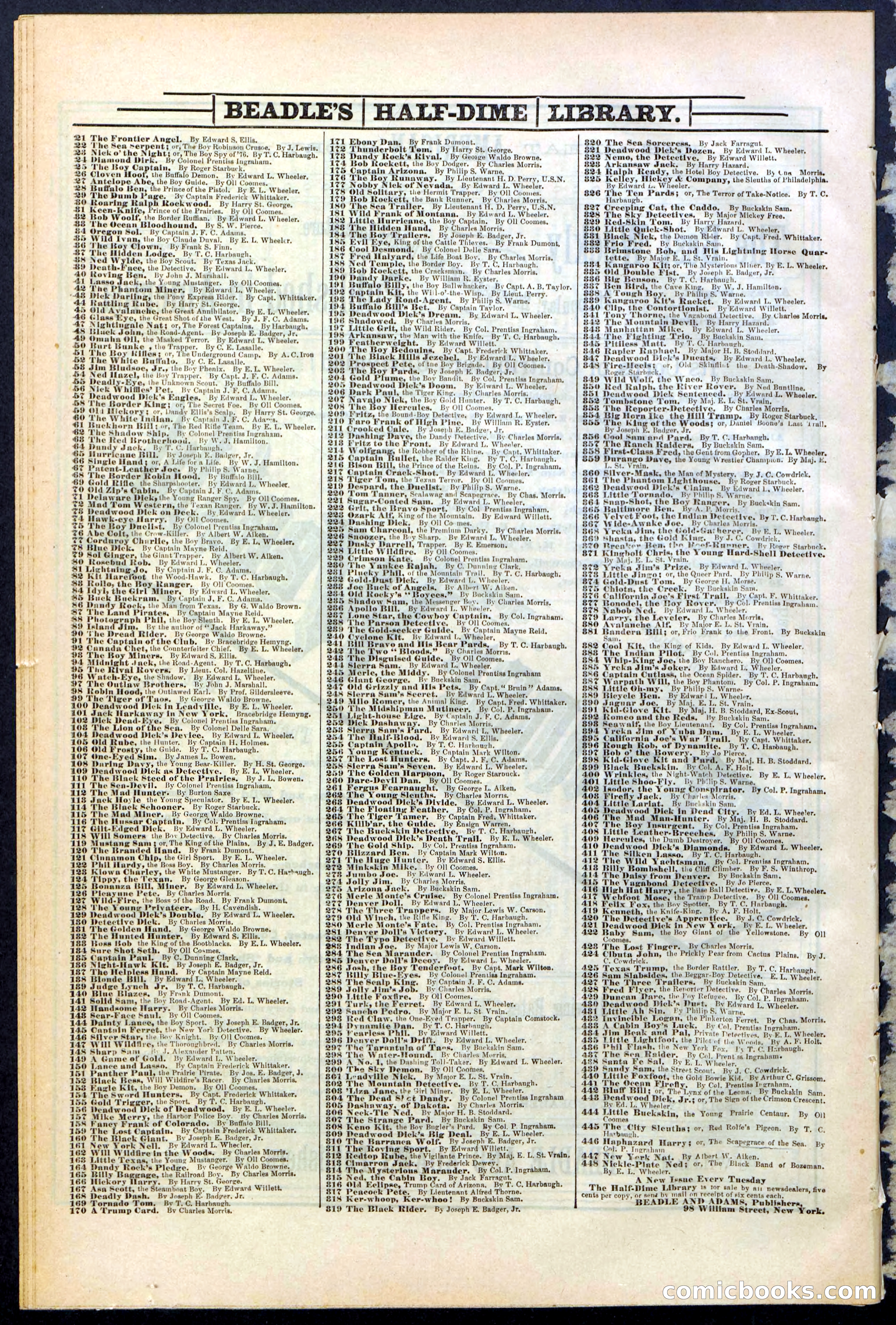 Beadle's New York Dime Library, No. 378 — page 30 of 32