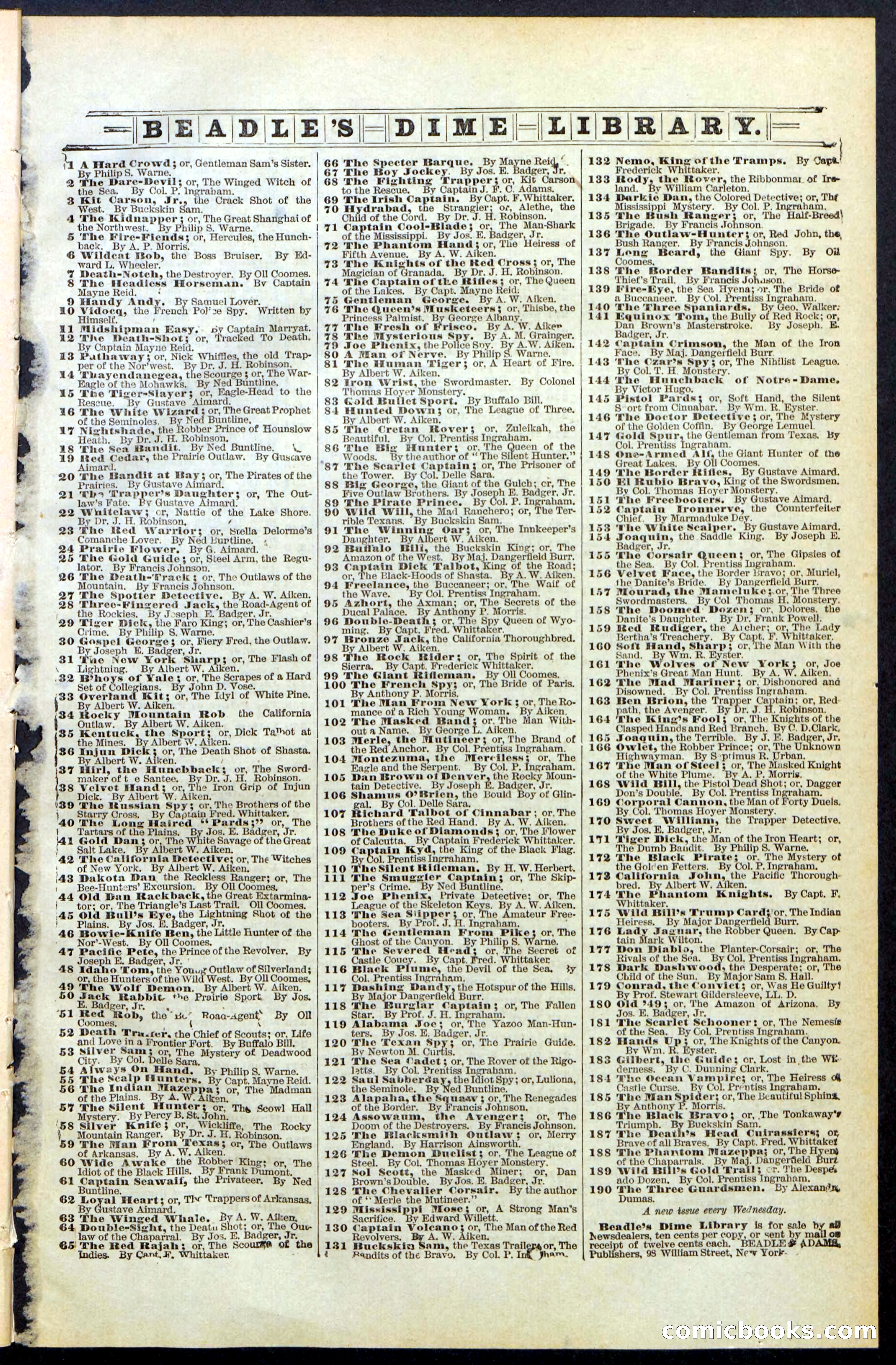 Beadle's New York Dime Library, No. 378 — page 31 of 32