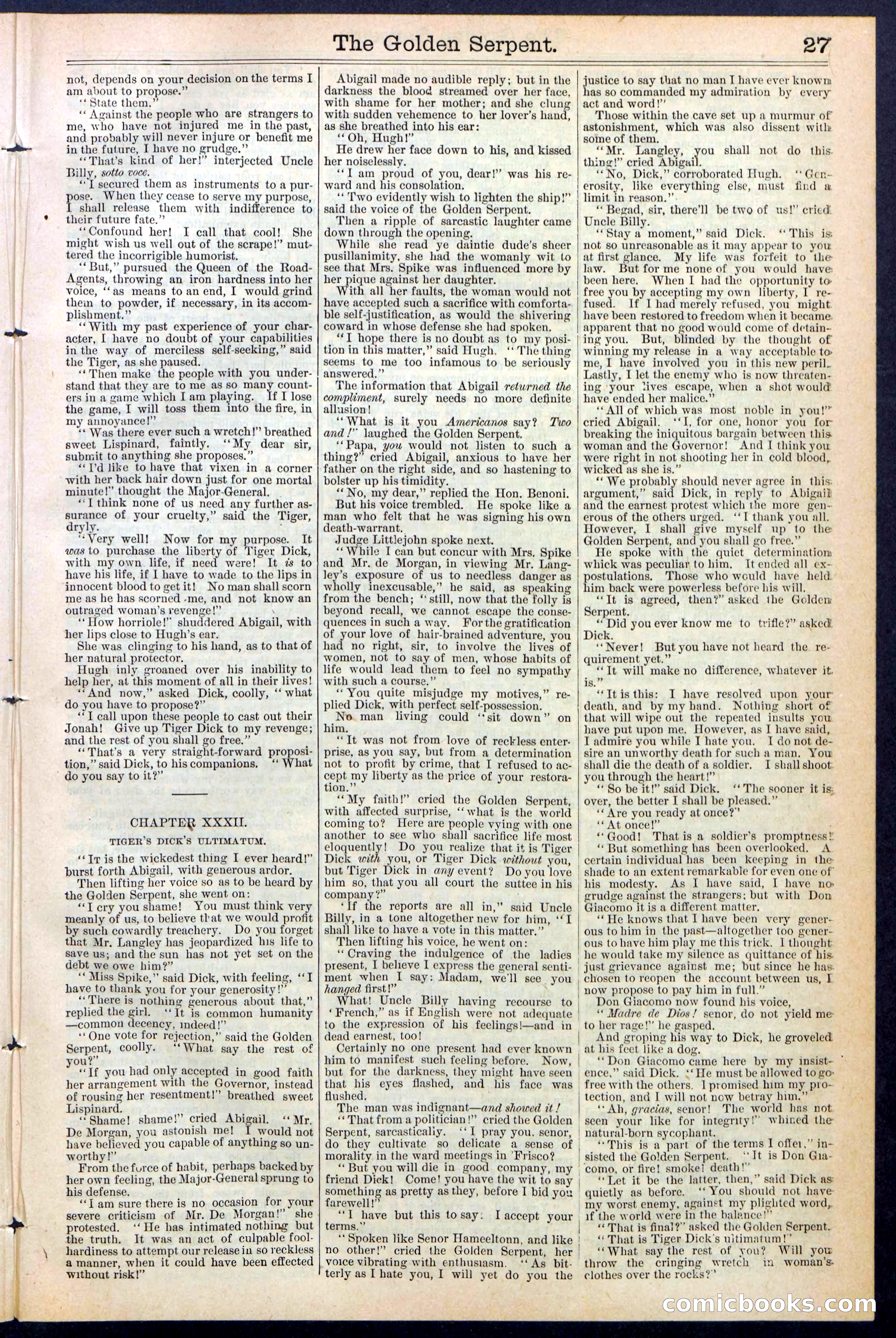 Beadle's New York Dime Library No. 380 — page 27 of 32