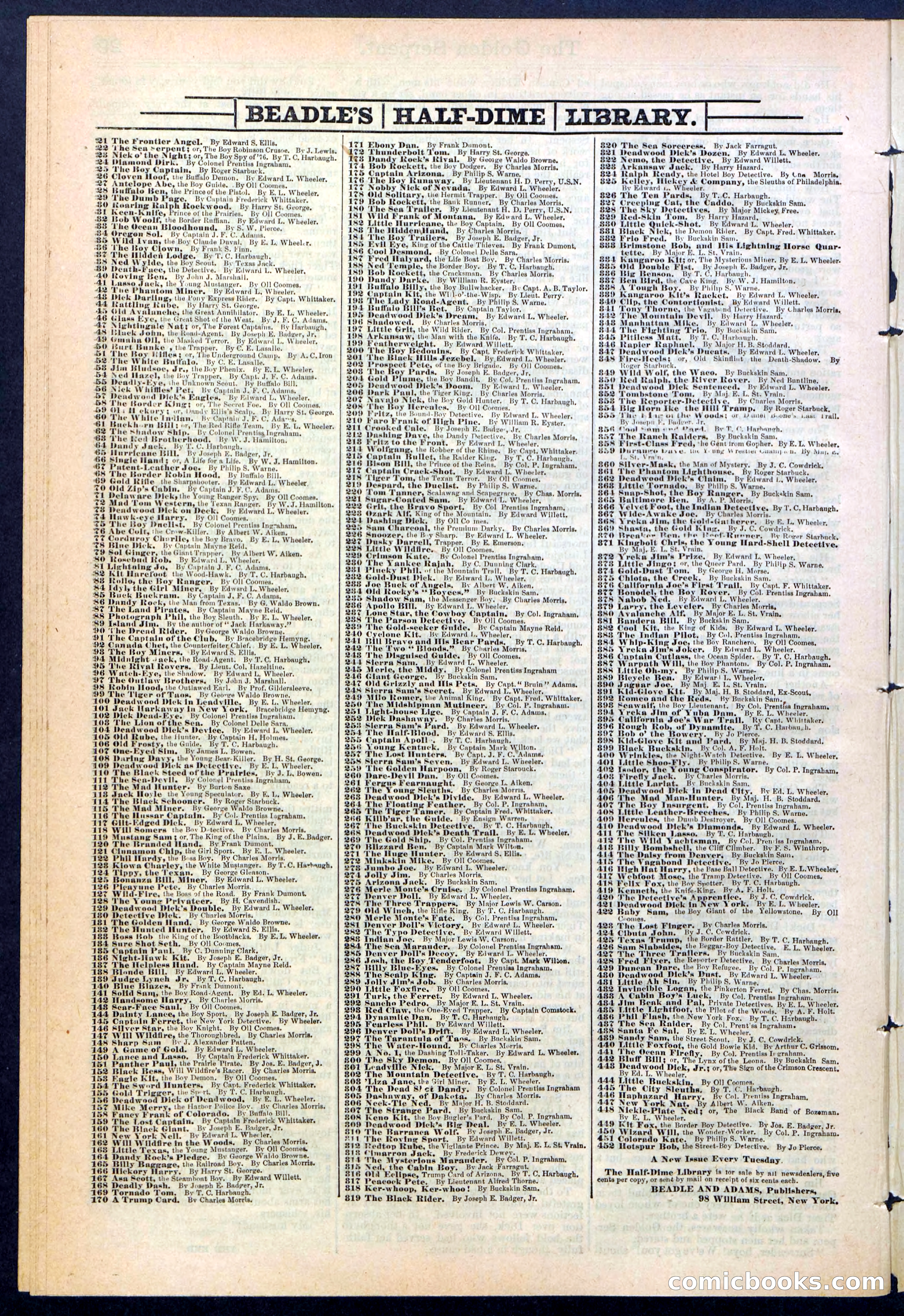Beadle's New York Dime Library No. 380 — page 30 of 32