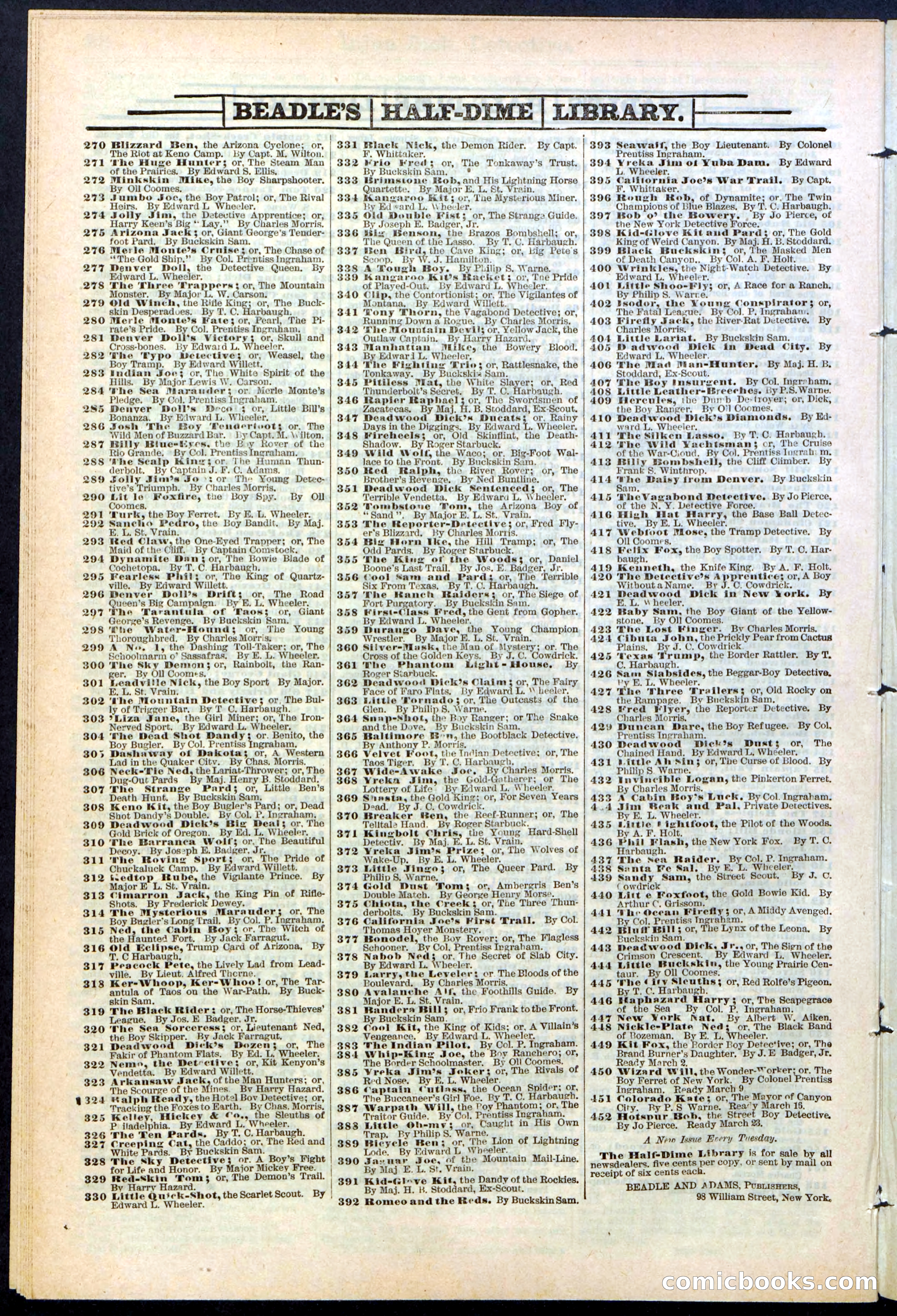 Beadle's Dime Library No. 384 — page 30 of 32
