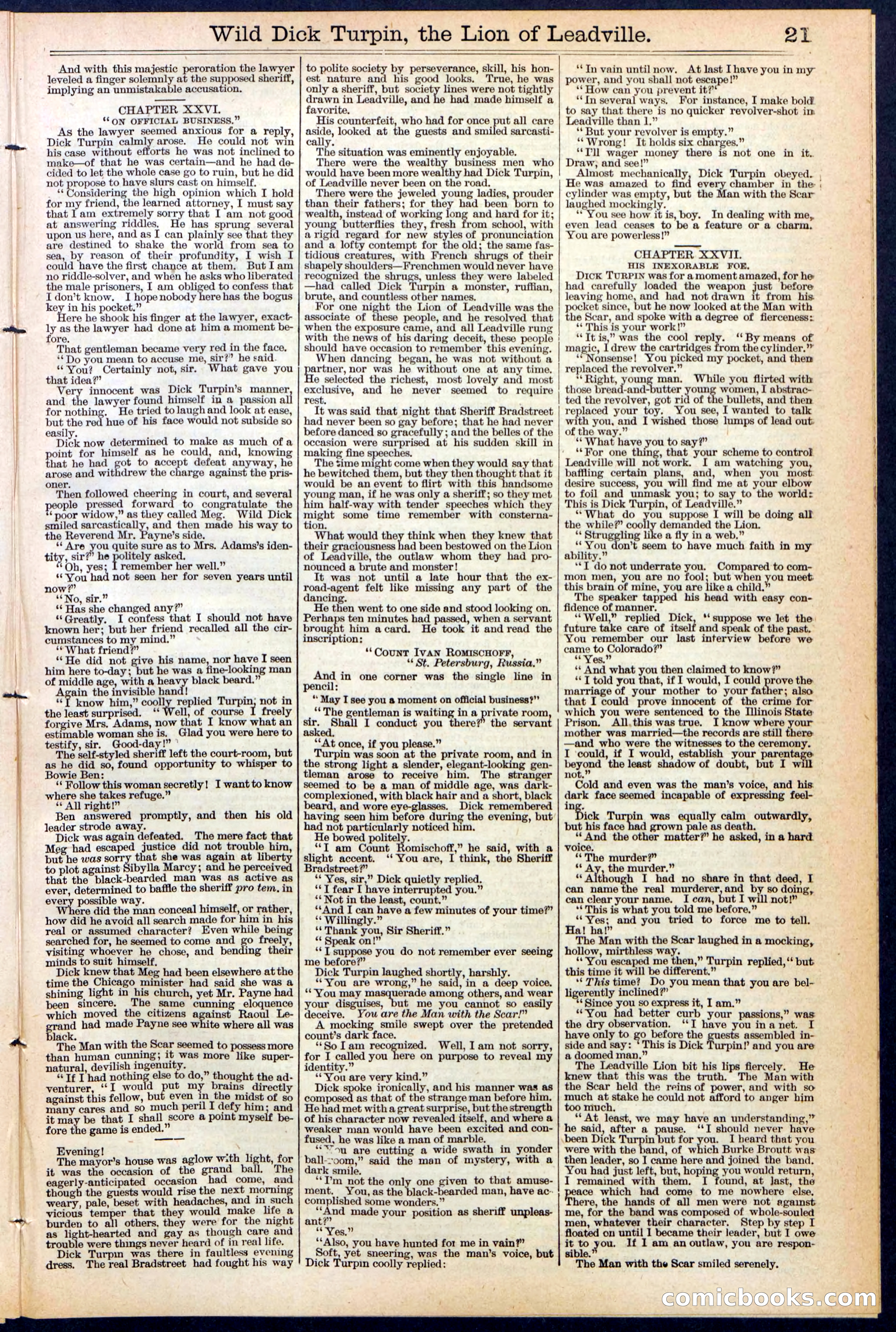 Beadle's New York Dime Library No. 385 — page 21 of 32
