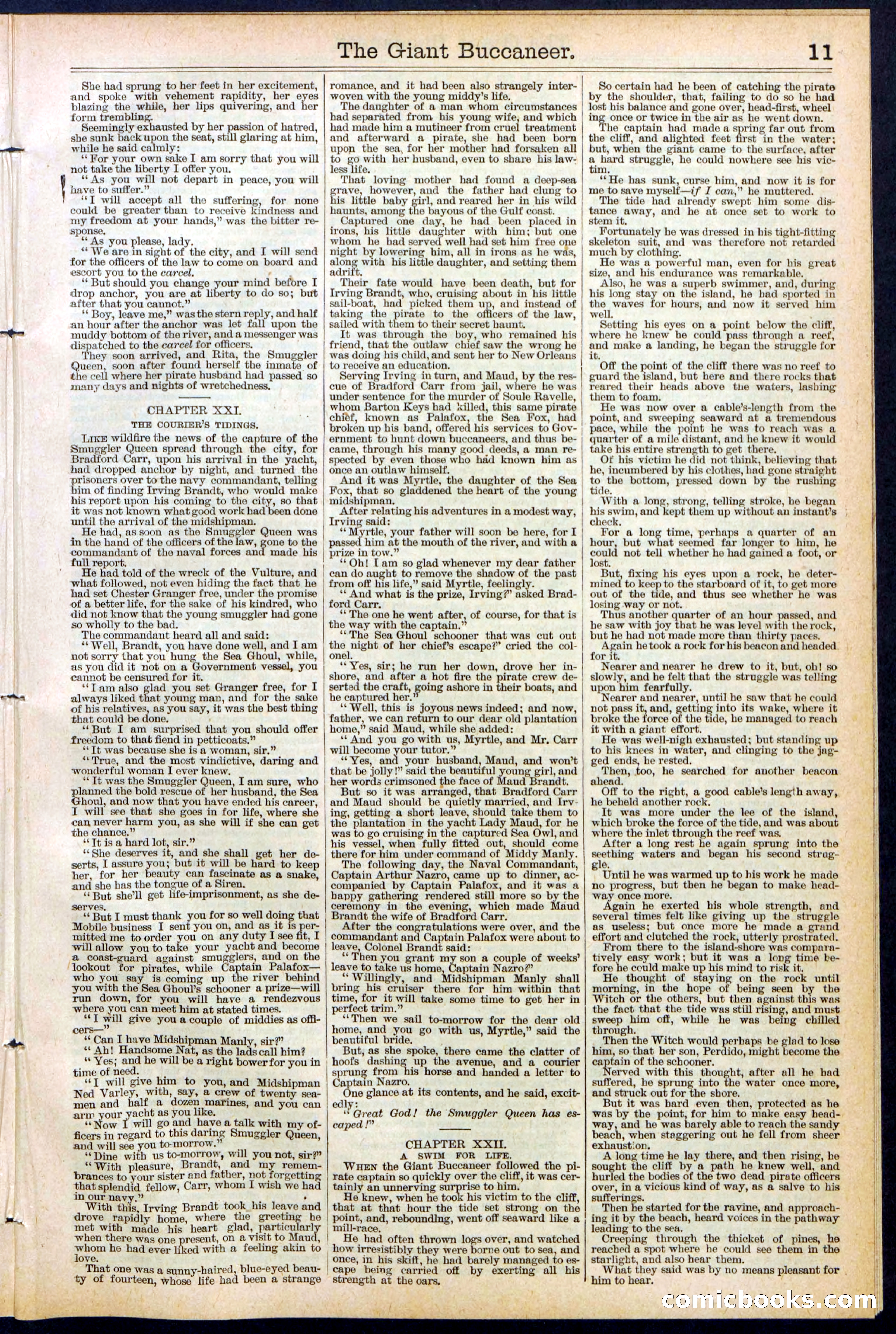 Beadle's Dime Library No. 388: The Giant Buccaneer — page 11 of 32