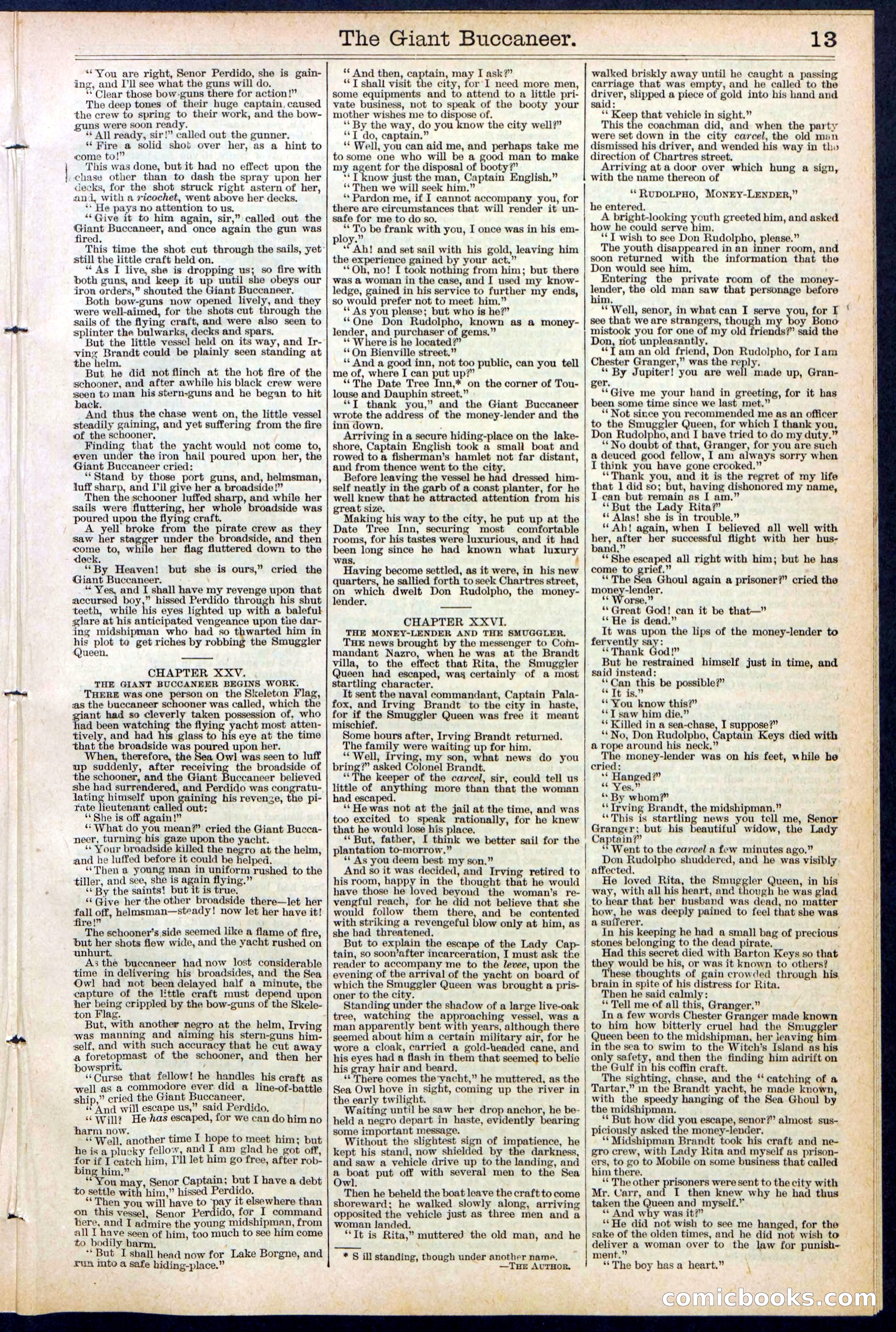 Beadle's Dime Library No. 388: The Giant Buccaneer — page 13 of 32