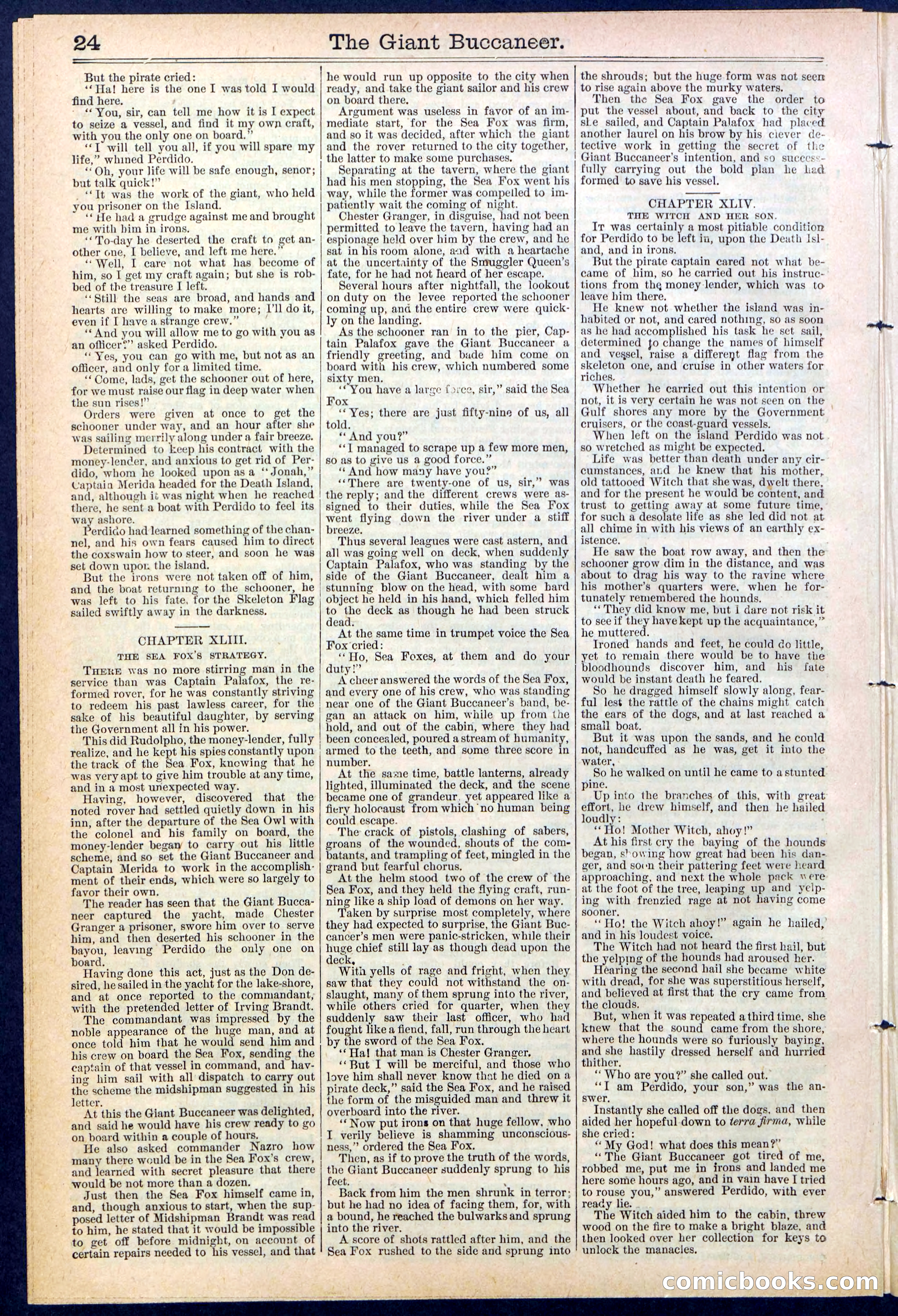 Beadle's Dime Library No. 388: The Giant Buccaneer — page 24 of 32