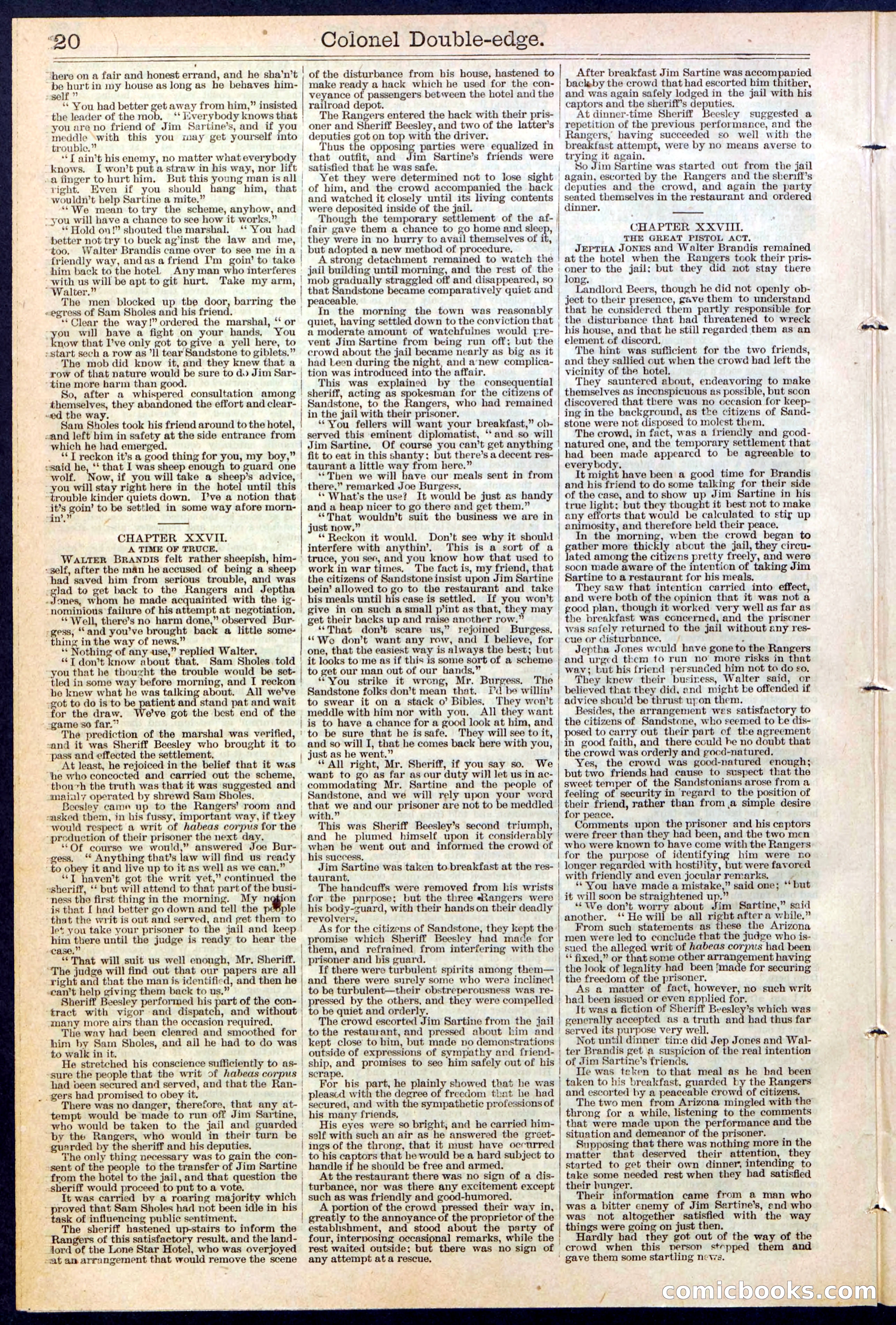 Beadle's New York Dime Library No. 389 — page 20 of 32