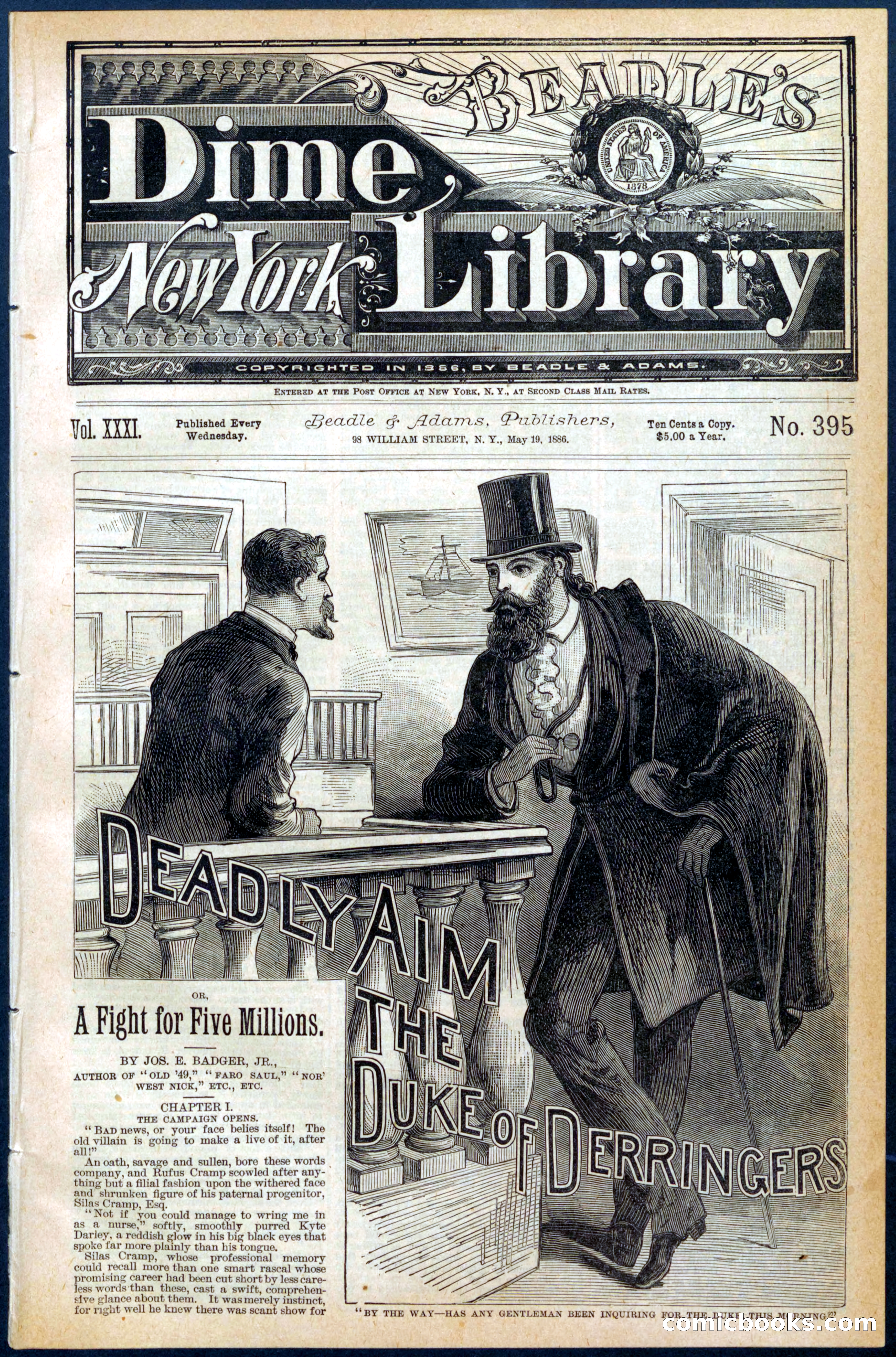 Beadle's Dime Library No. 395 — page 1 of 32