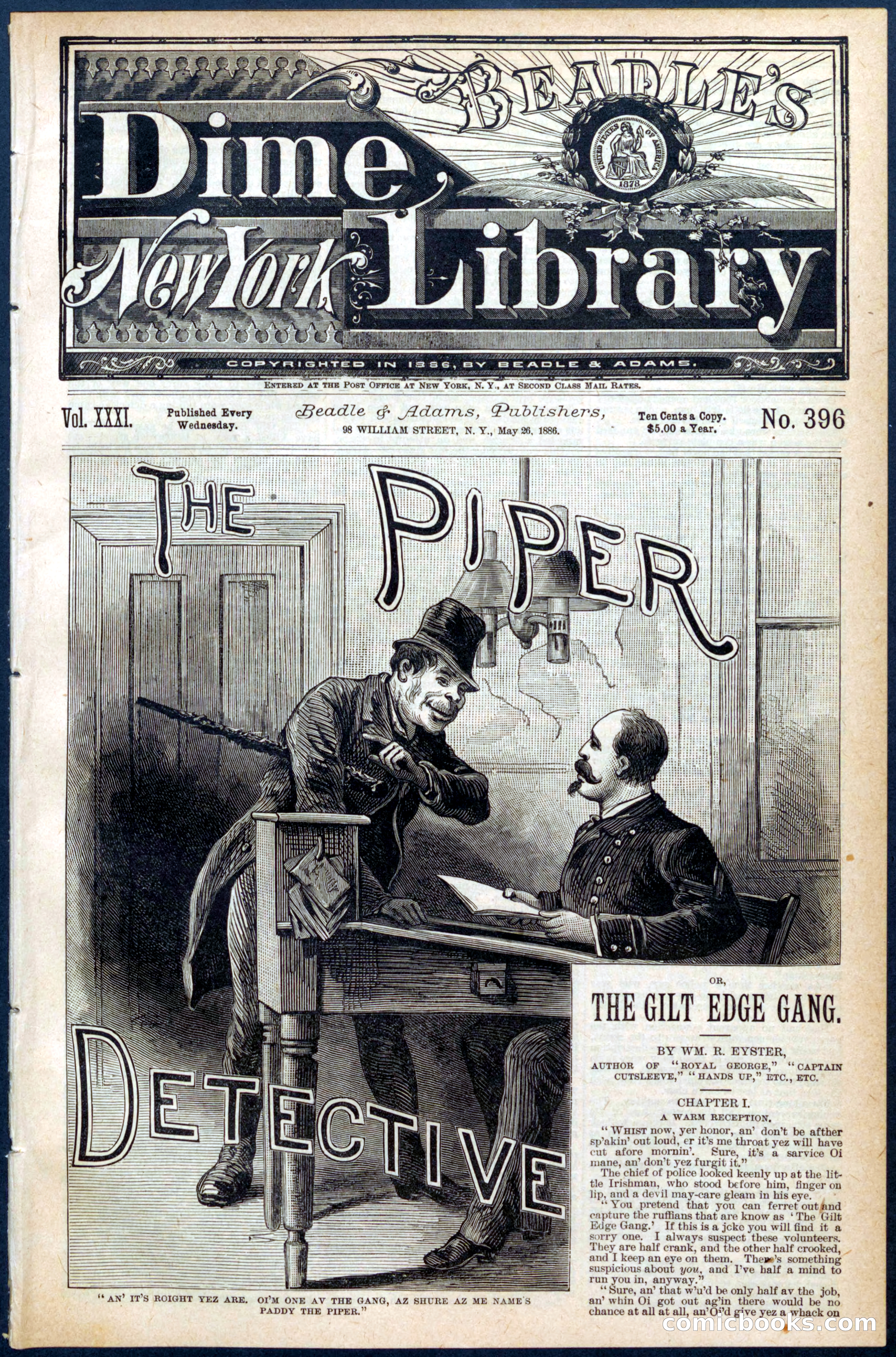 Beadle's New York Dime Library No. 396 — page 1 of 32
