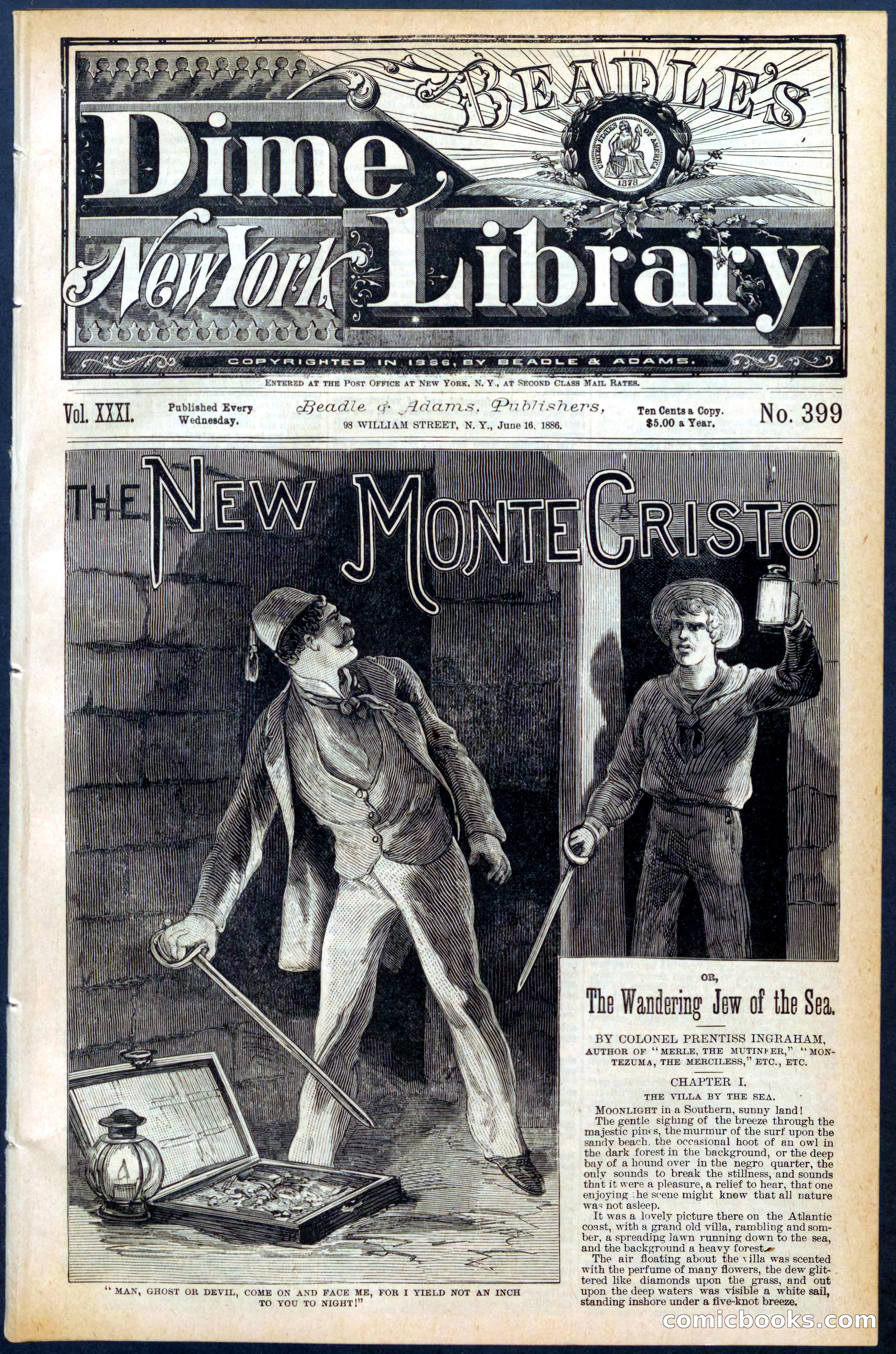 Beadle's Dime Library No. 399: The New Monte Cristo — page 1 of 32