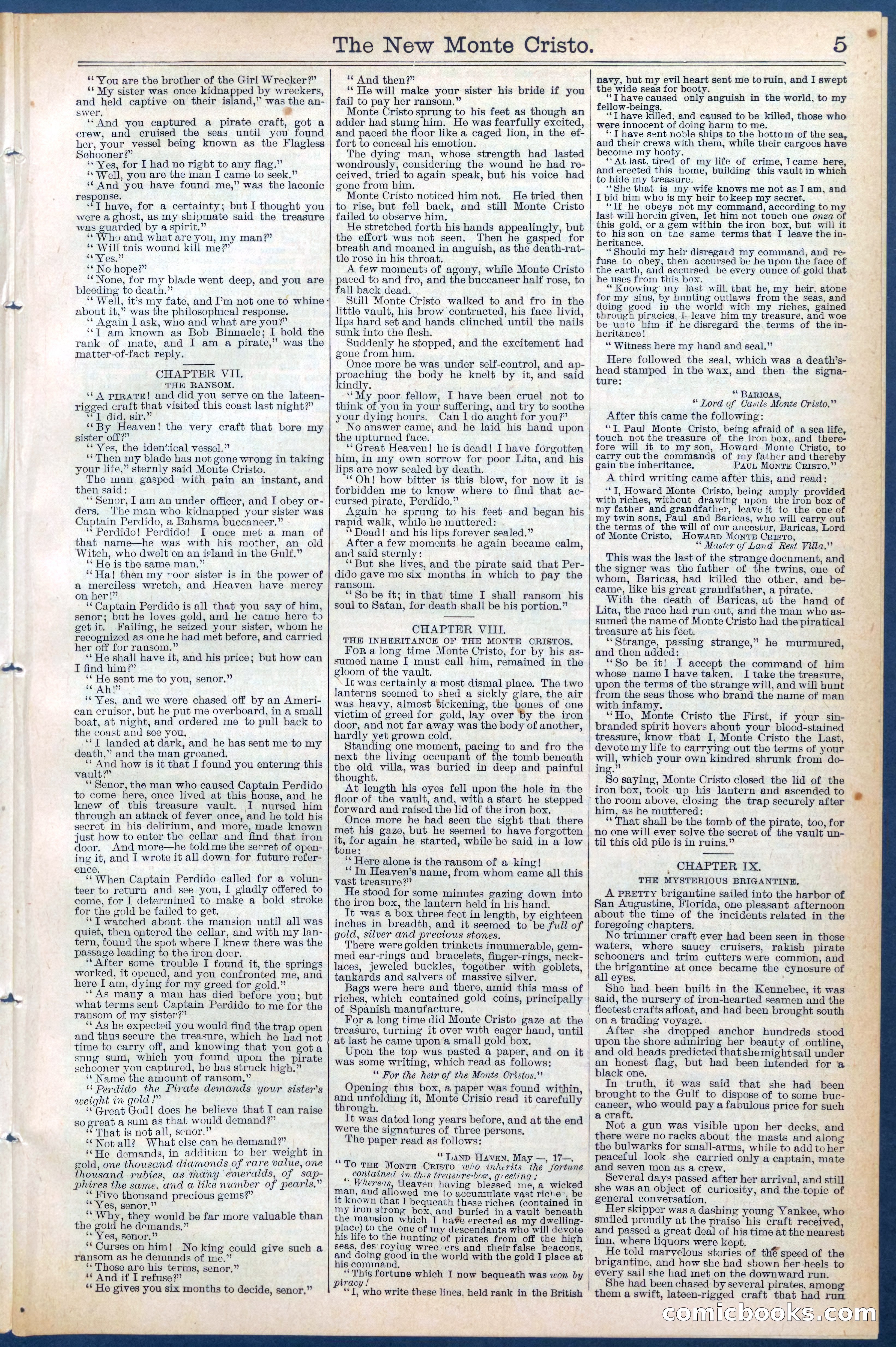 Beadle's Dime Library No. 399: The New Monte Cristo — page 5 of 32
