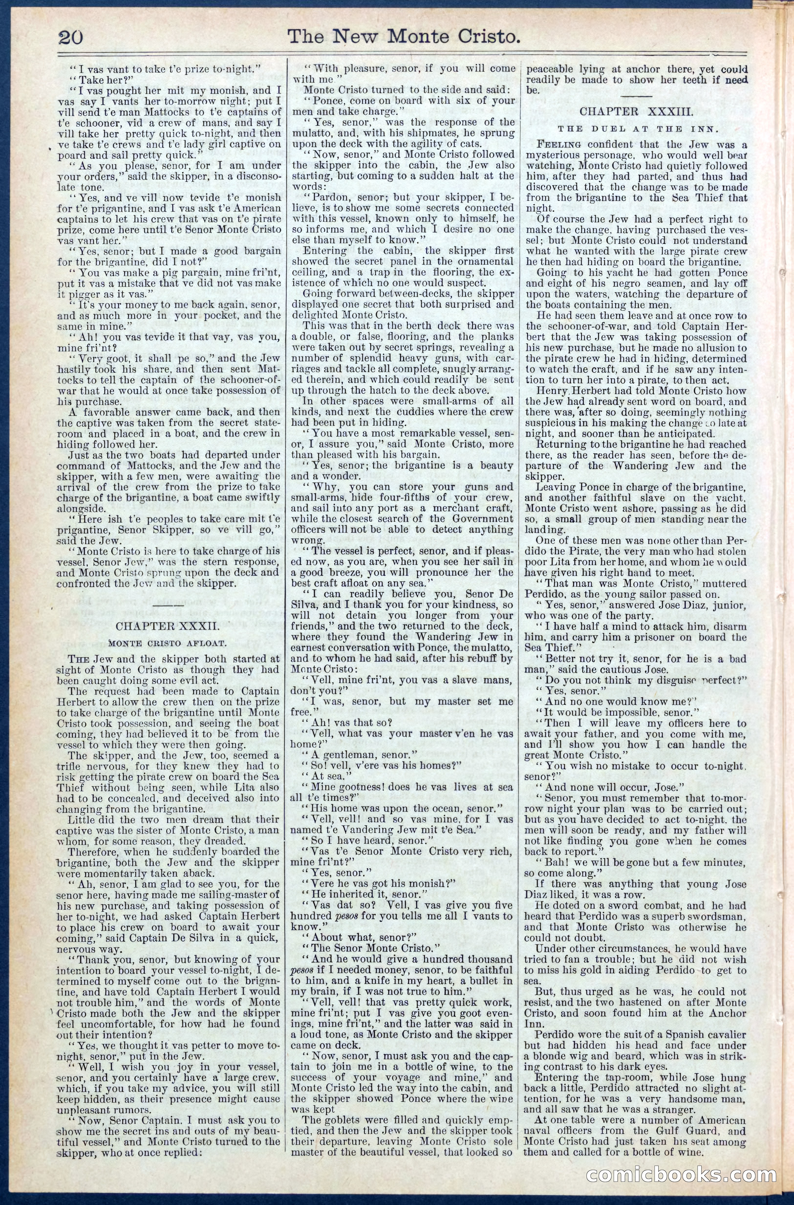 Beadle's Dime Library No. 399: The New Monte Cristo — page 20 of 32