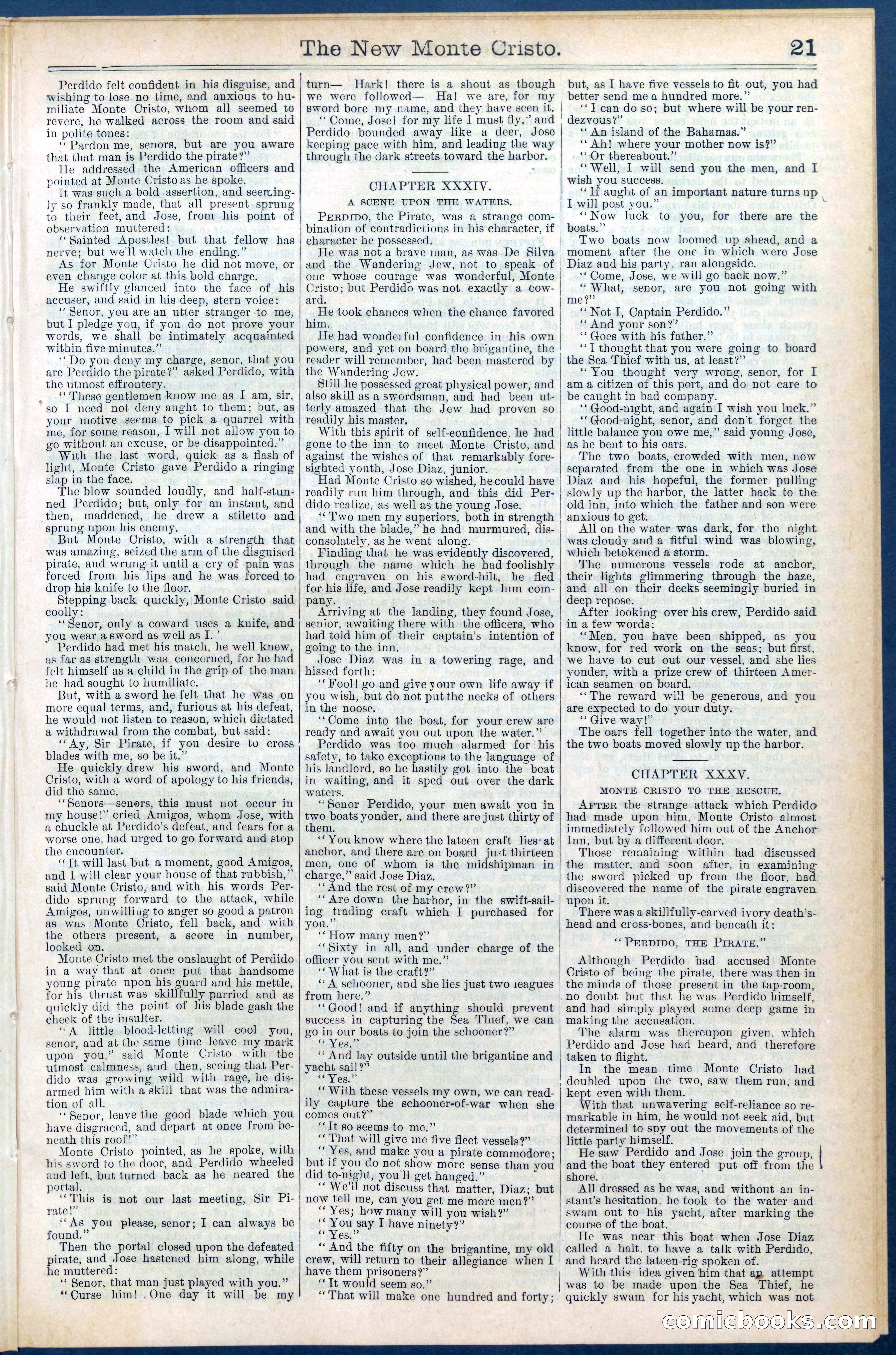 Beadle's Dime Library No. 399: The New Monte Cristo — page 21 of 32