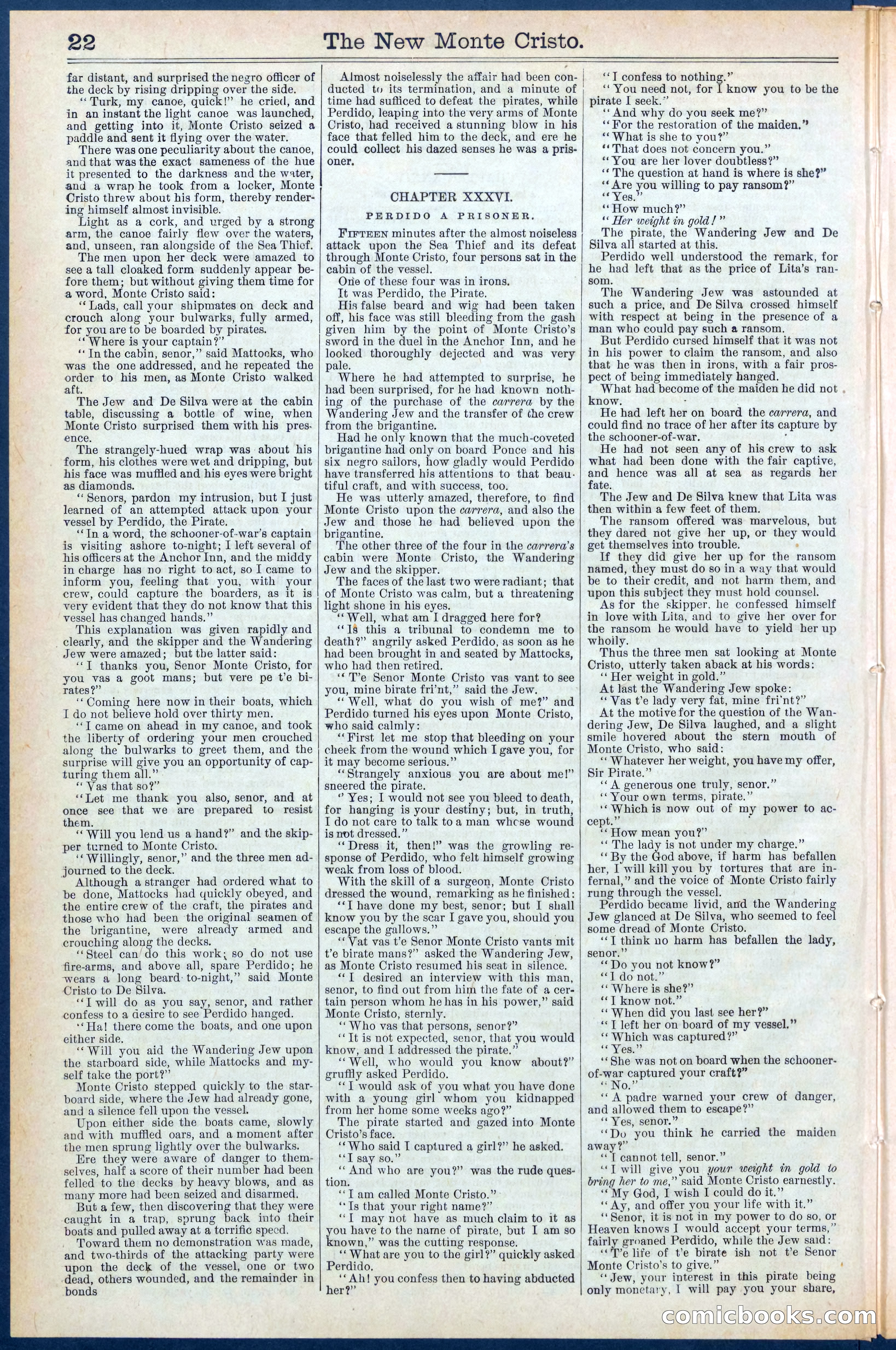 Beadle's Dime Library No. 399: The New Monte Cristo — page 22 of 32