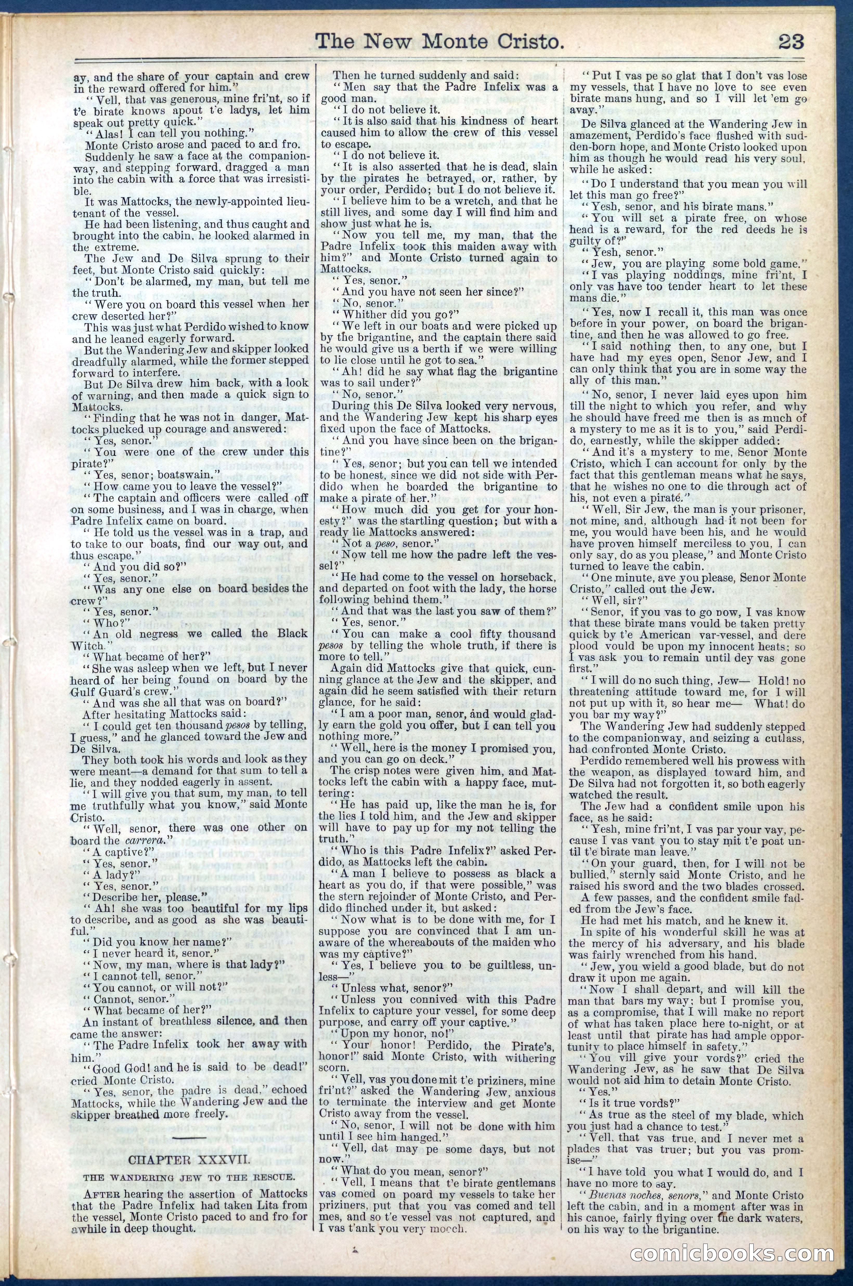 Beadle's Dime Library No. 399: The New Monte Cristo — page 23 of 32