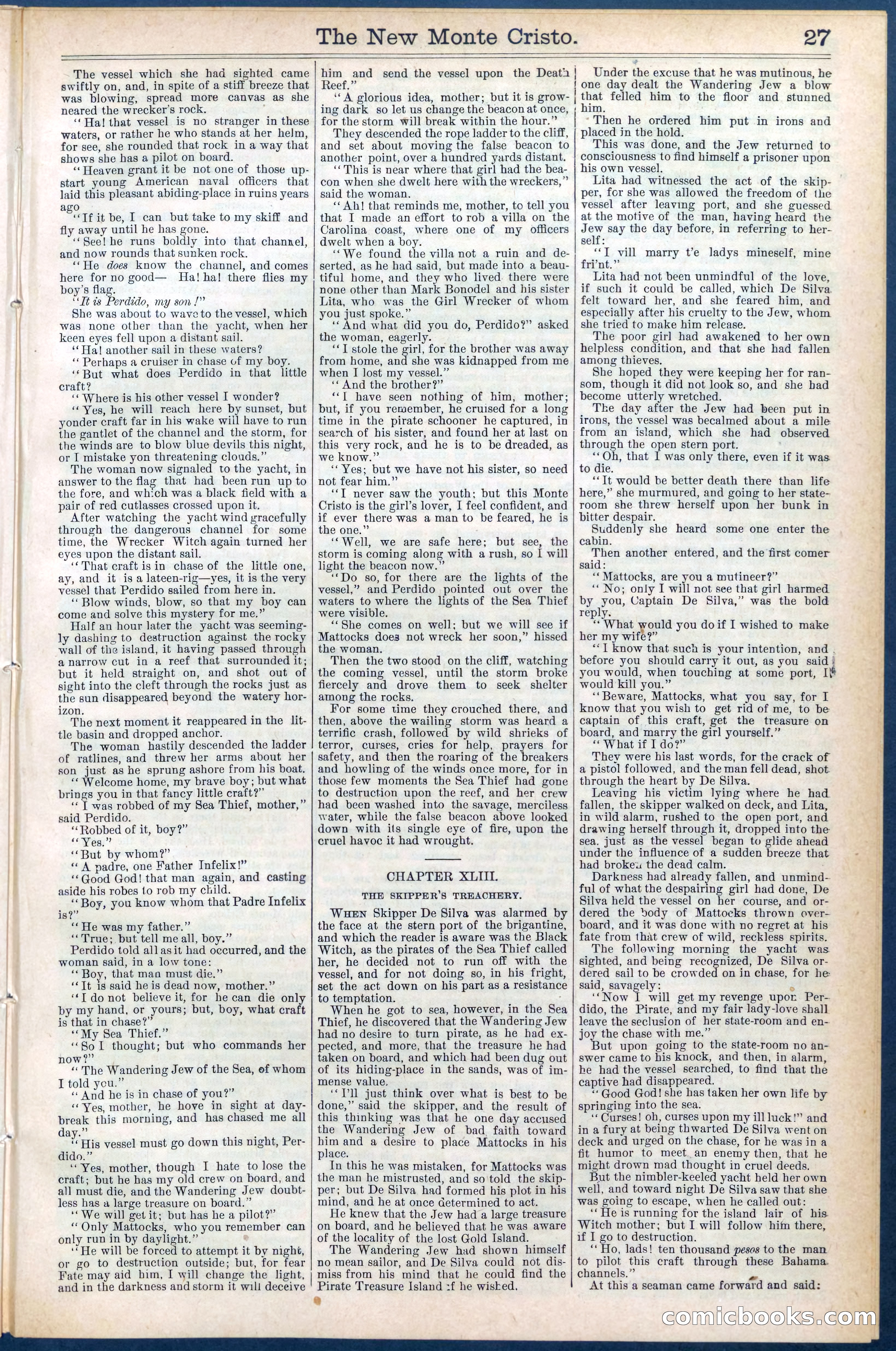 Beadle's Dime Library No. 399: The New Monte Cristo — page 27 of 32