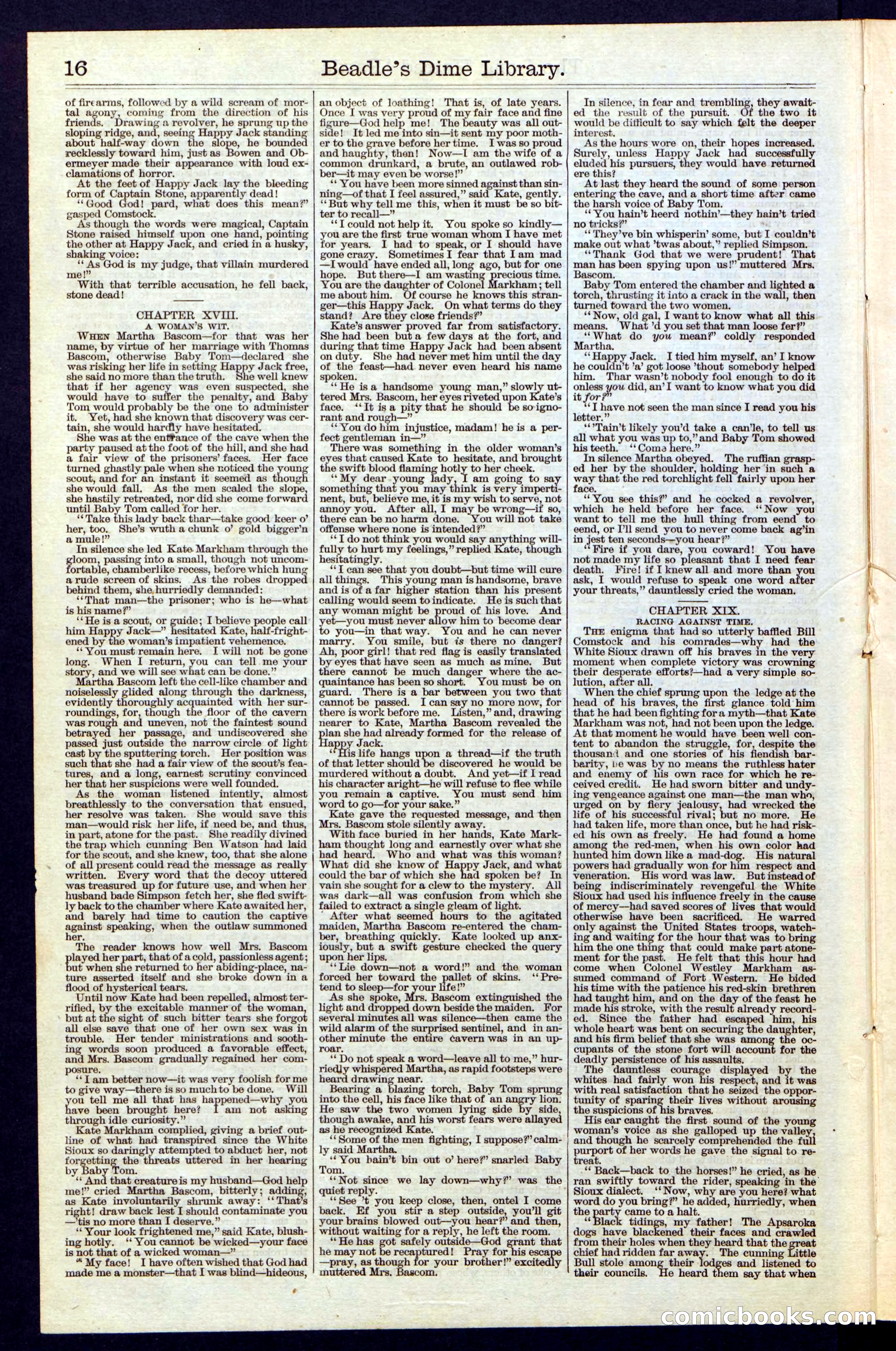 Beadle's New York Dime Library, No. 40 — page 16 of 32