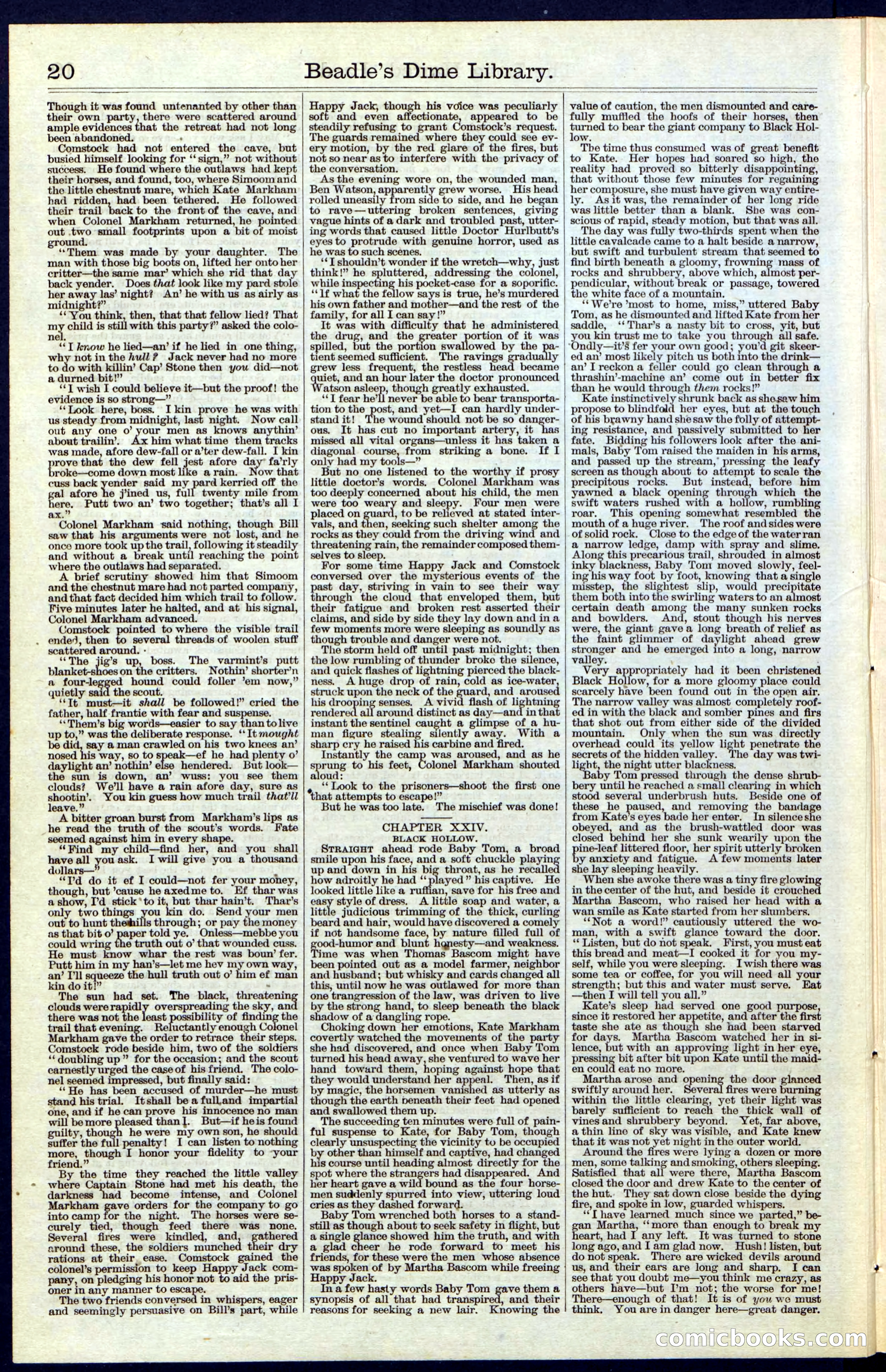 Beadle's New York Dime Library, No. 40 — page 20 of 32