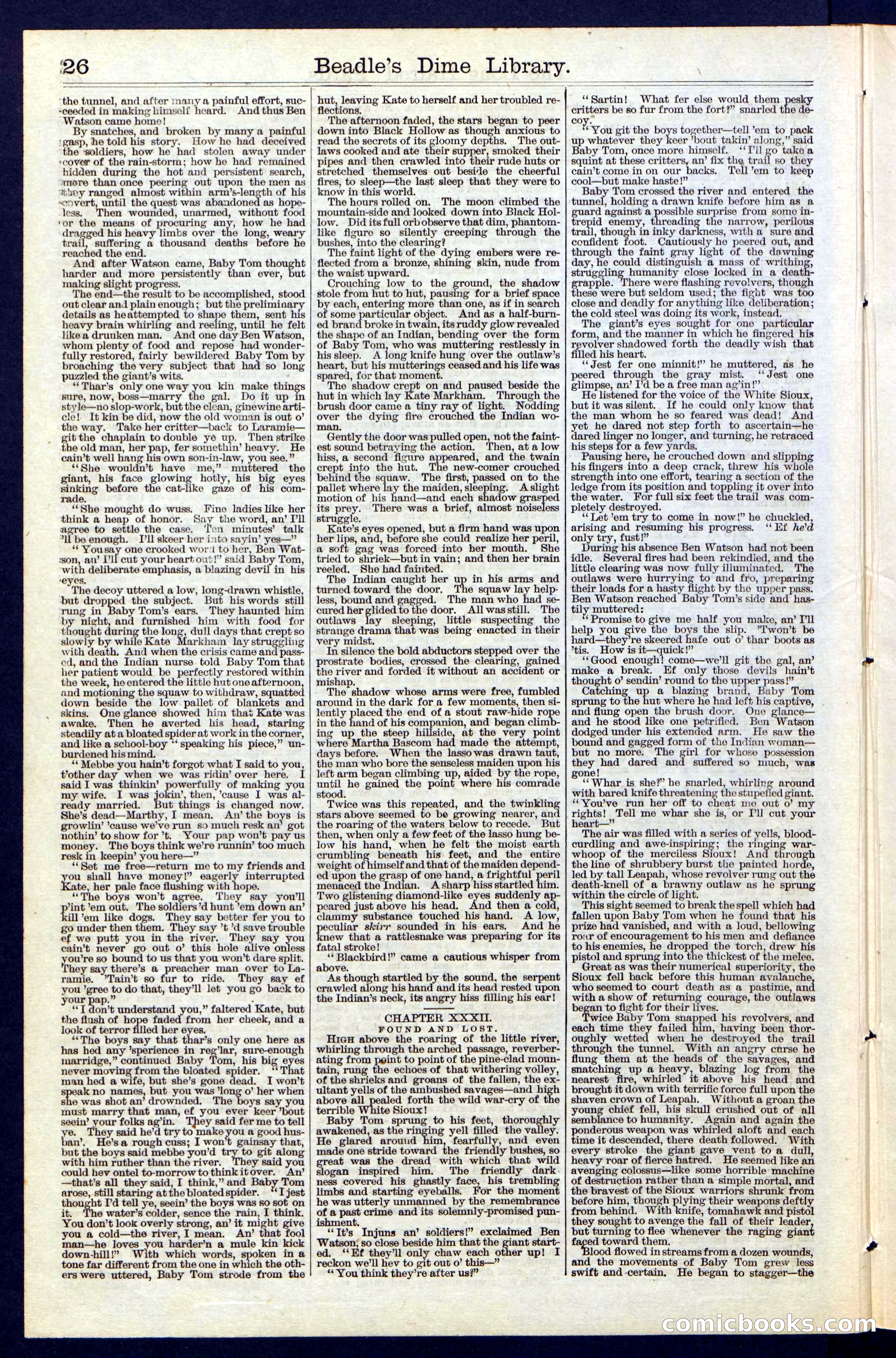 Beadle's New York Dime Library, No. 40 — page 26 of 32