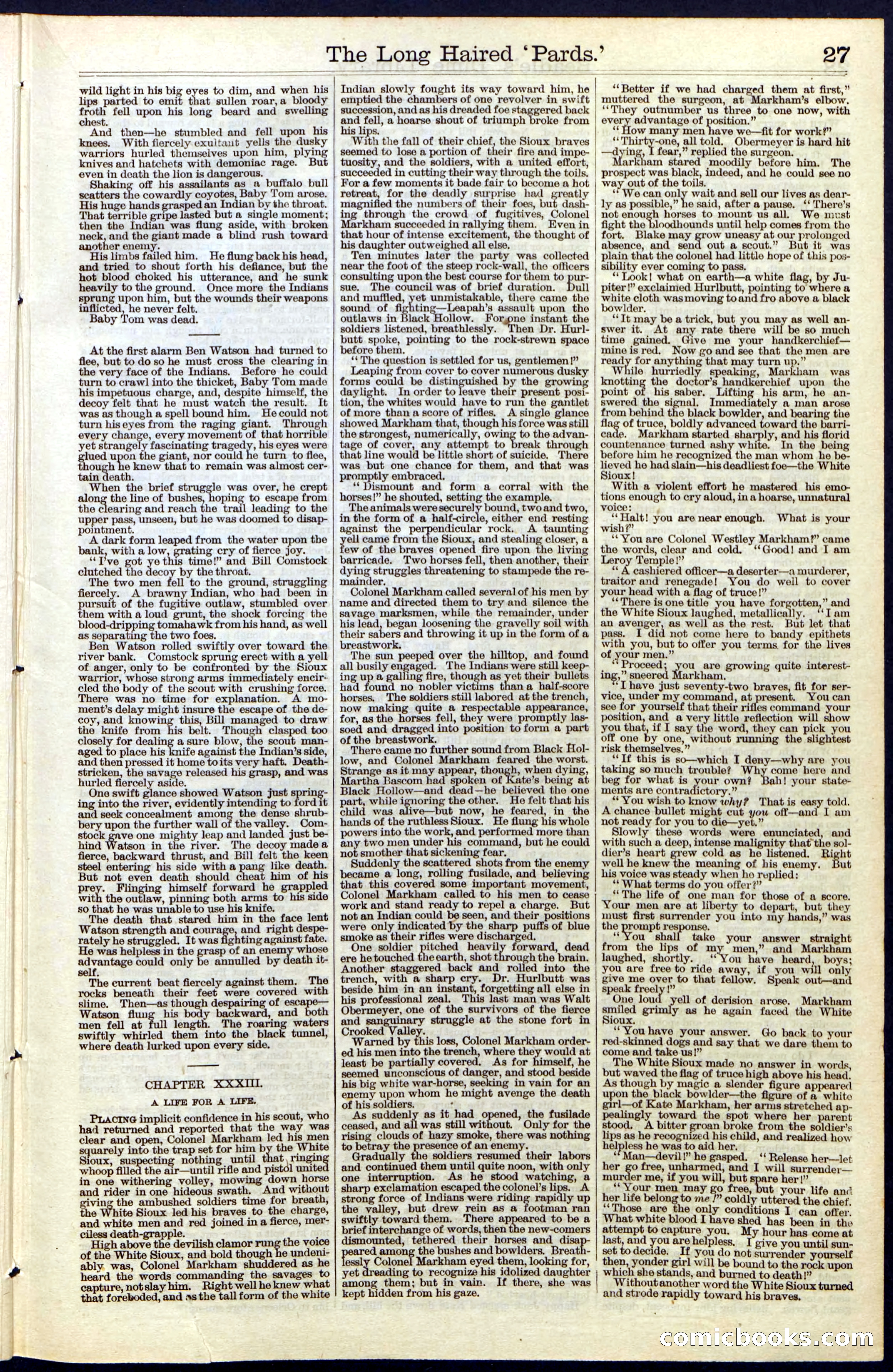 Beadle's New York Dime Library, No. 40 — page 27 of 32