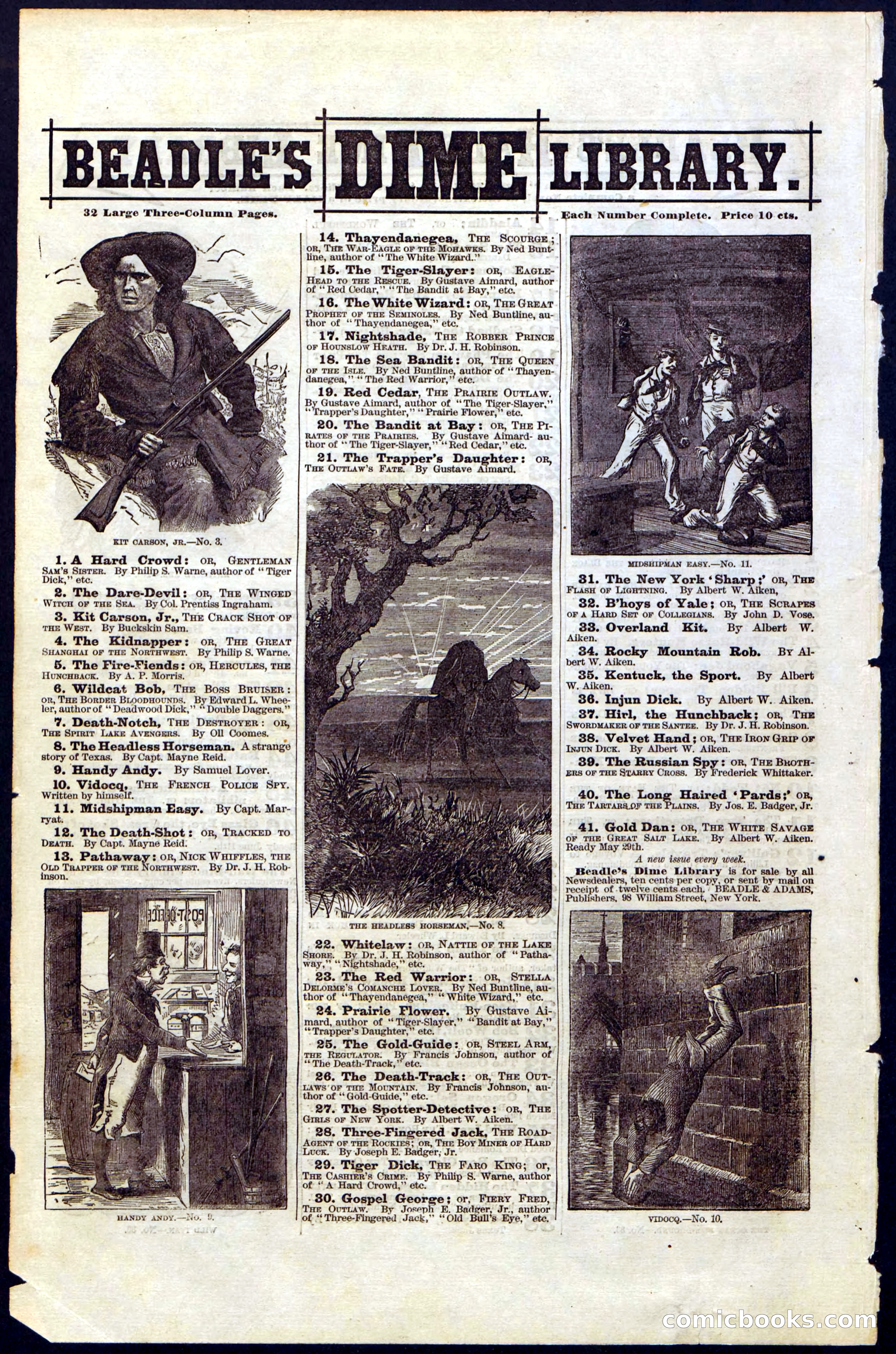 Beadle's New York Dime Library, No. 40 — page 32 of 32