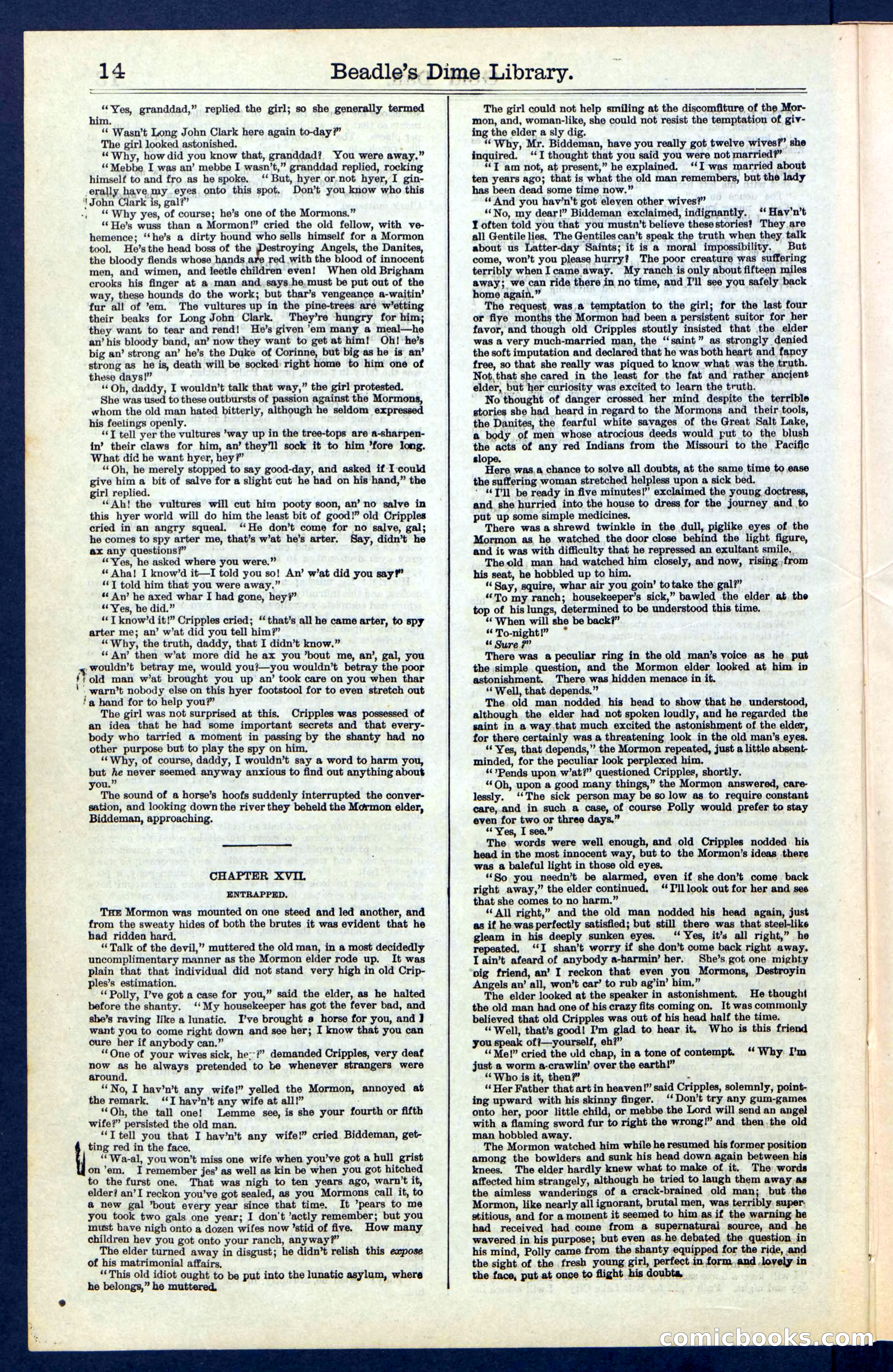 Beadle's New York Dime Library, No. 41 — page 14 of 32
