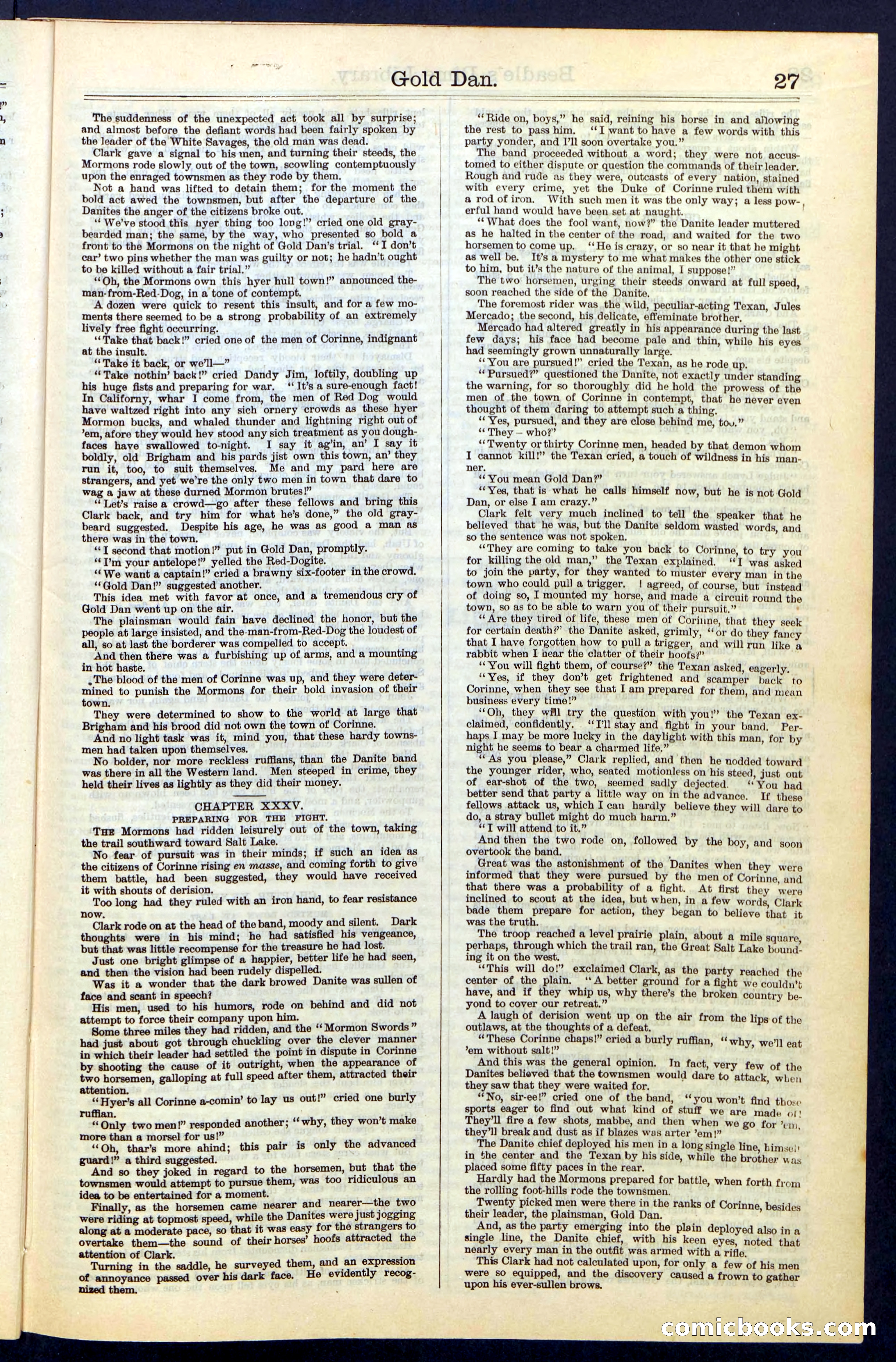 Beadle's New York Dime Library, No. 41 — page 27 of 32