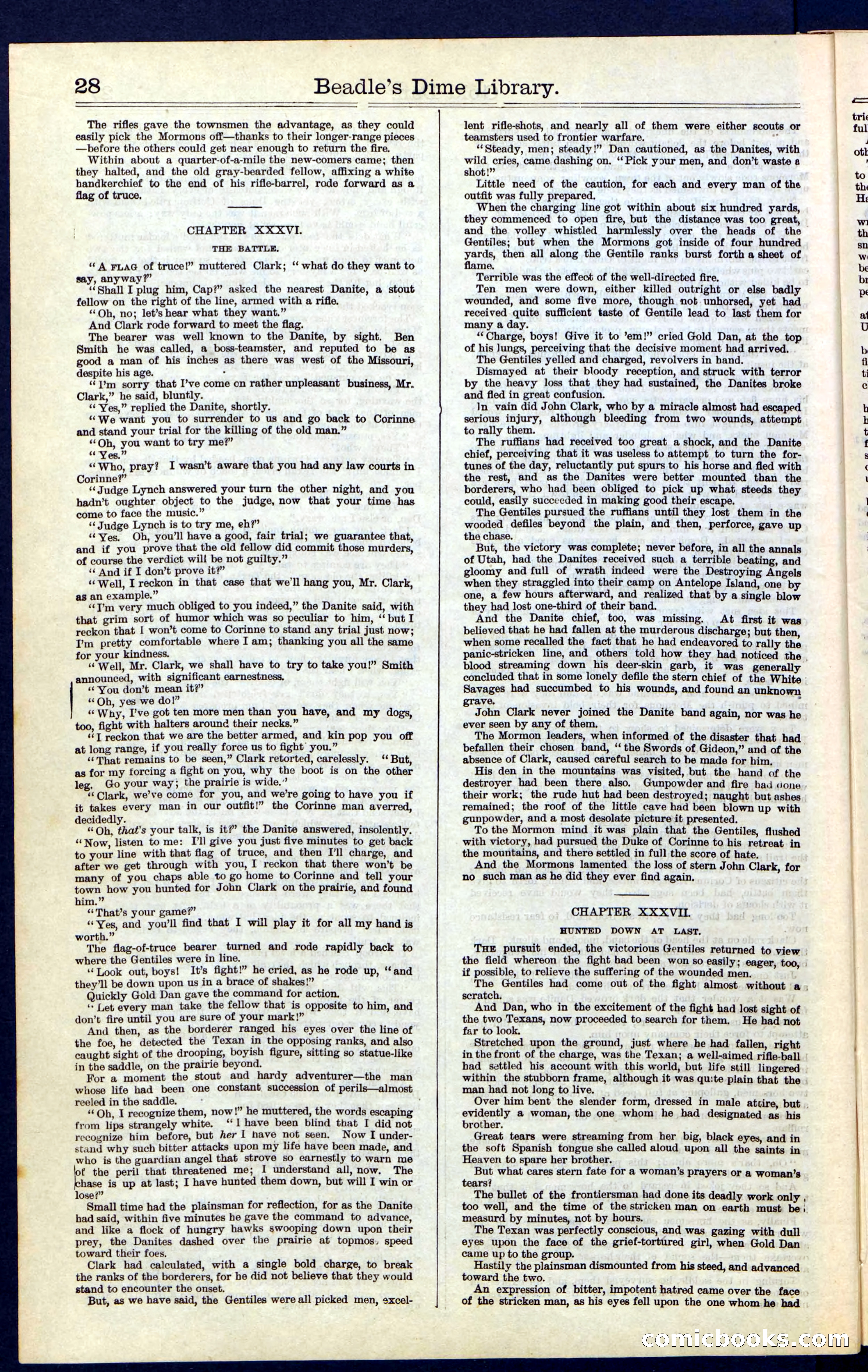 Beadle's New York Dime Library, No. 41 — page 28 of 32