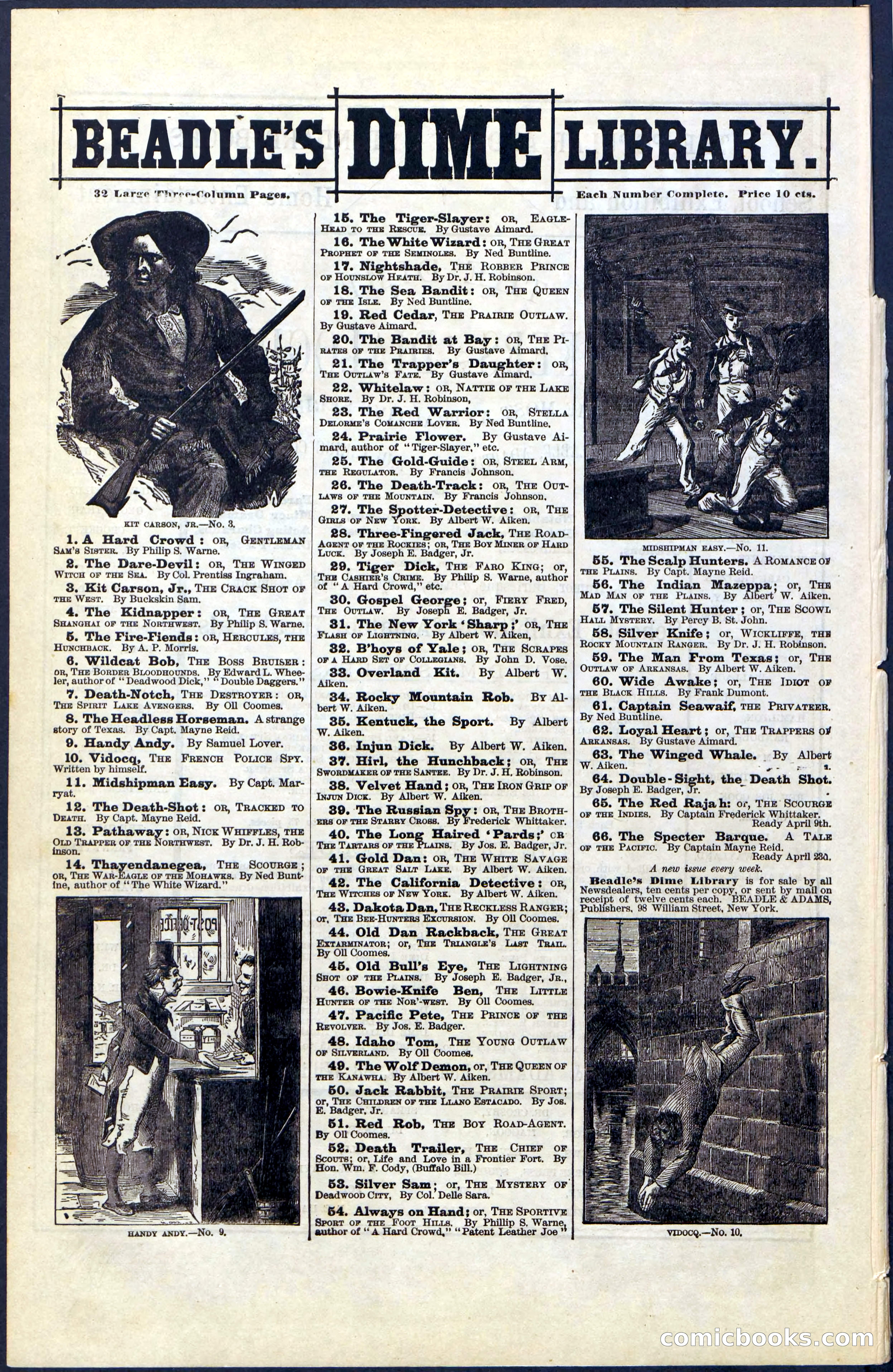 Beadle's New York Dime Library, No. 41 — page 32 of 32