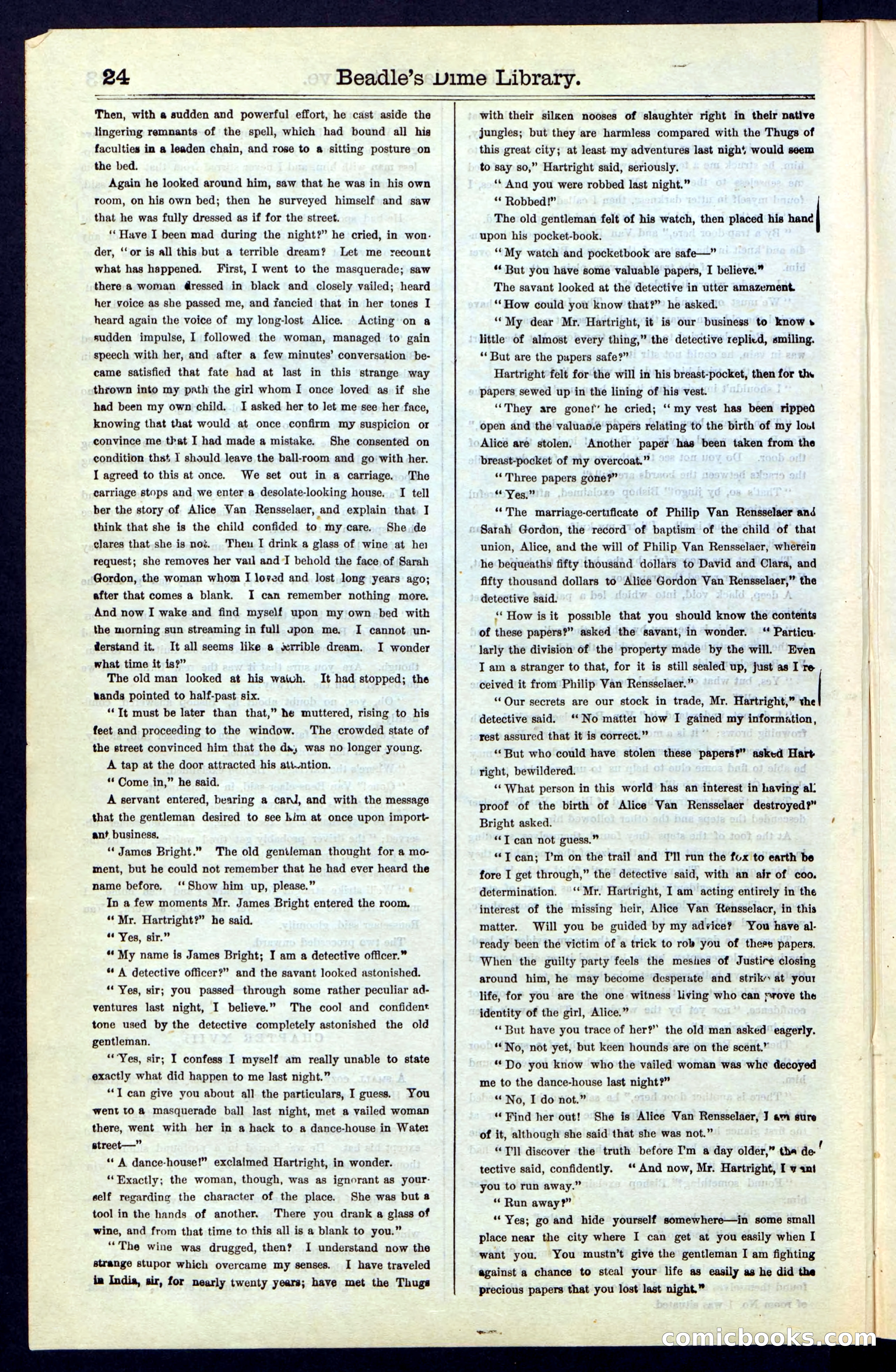 Beadle's Dime Library No. 42 — page 24 of 32