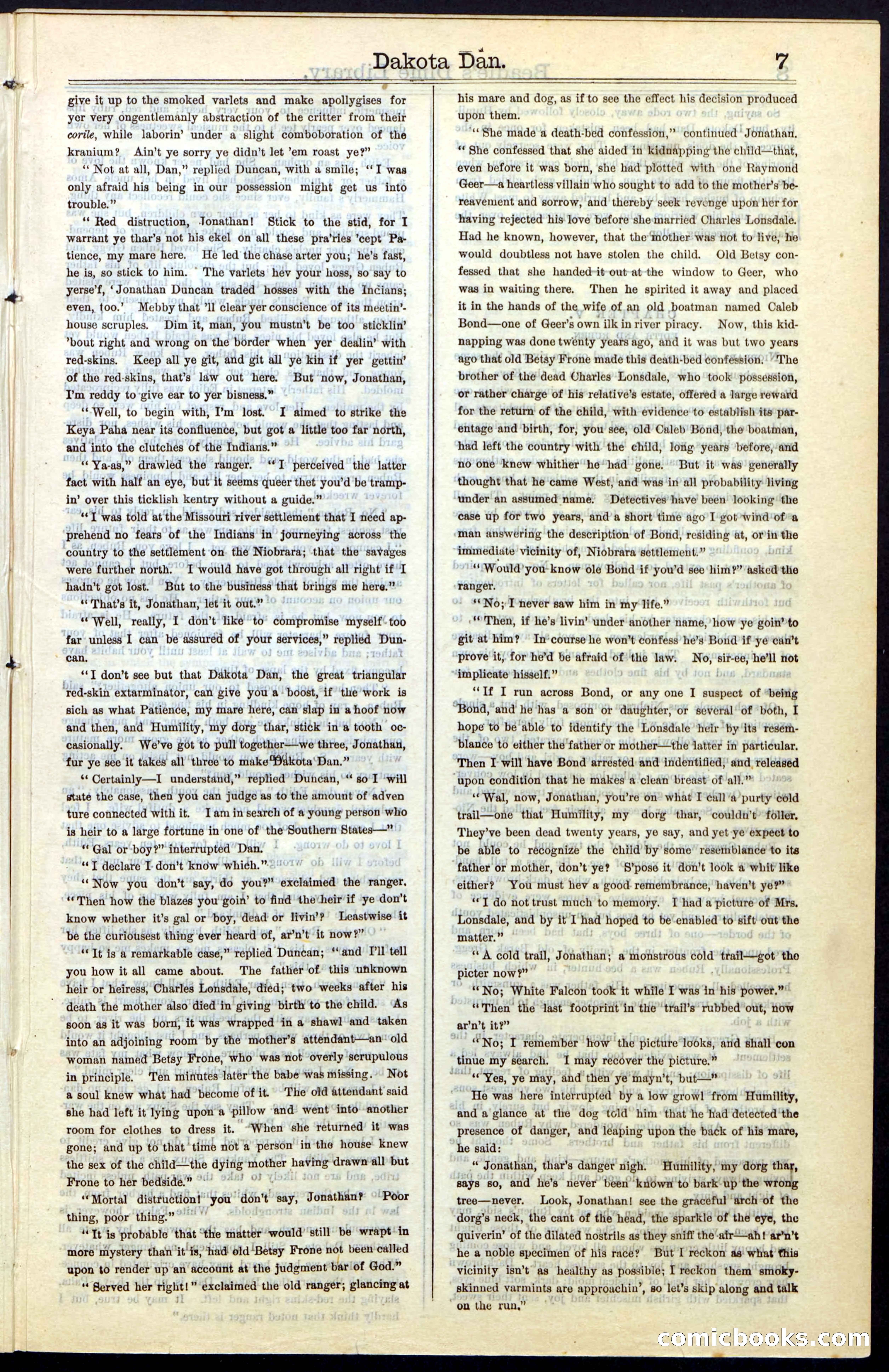Beadle's New York Dime Library, No. 43 — page 7 of 32